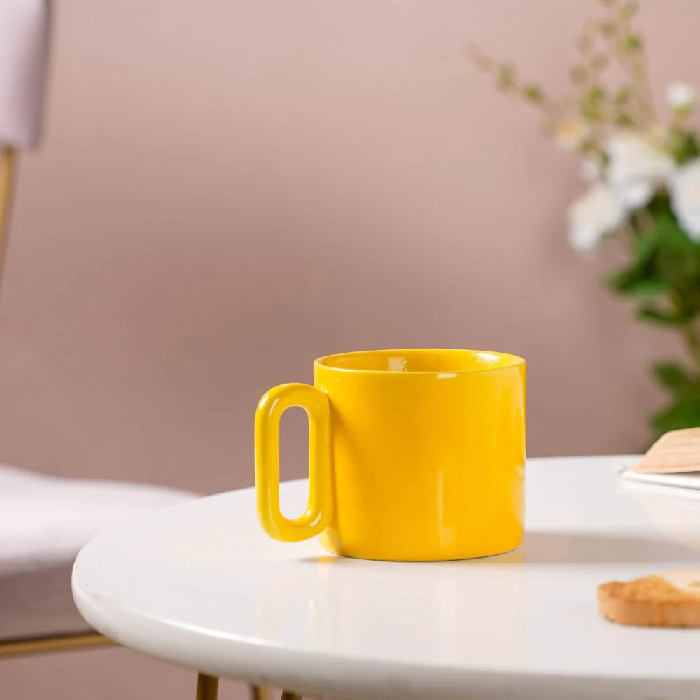 Ceramic Mug Yellow 220ml - Image 4