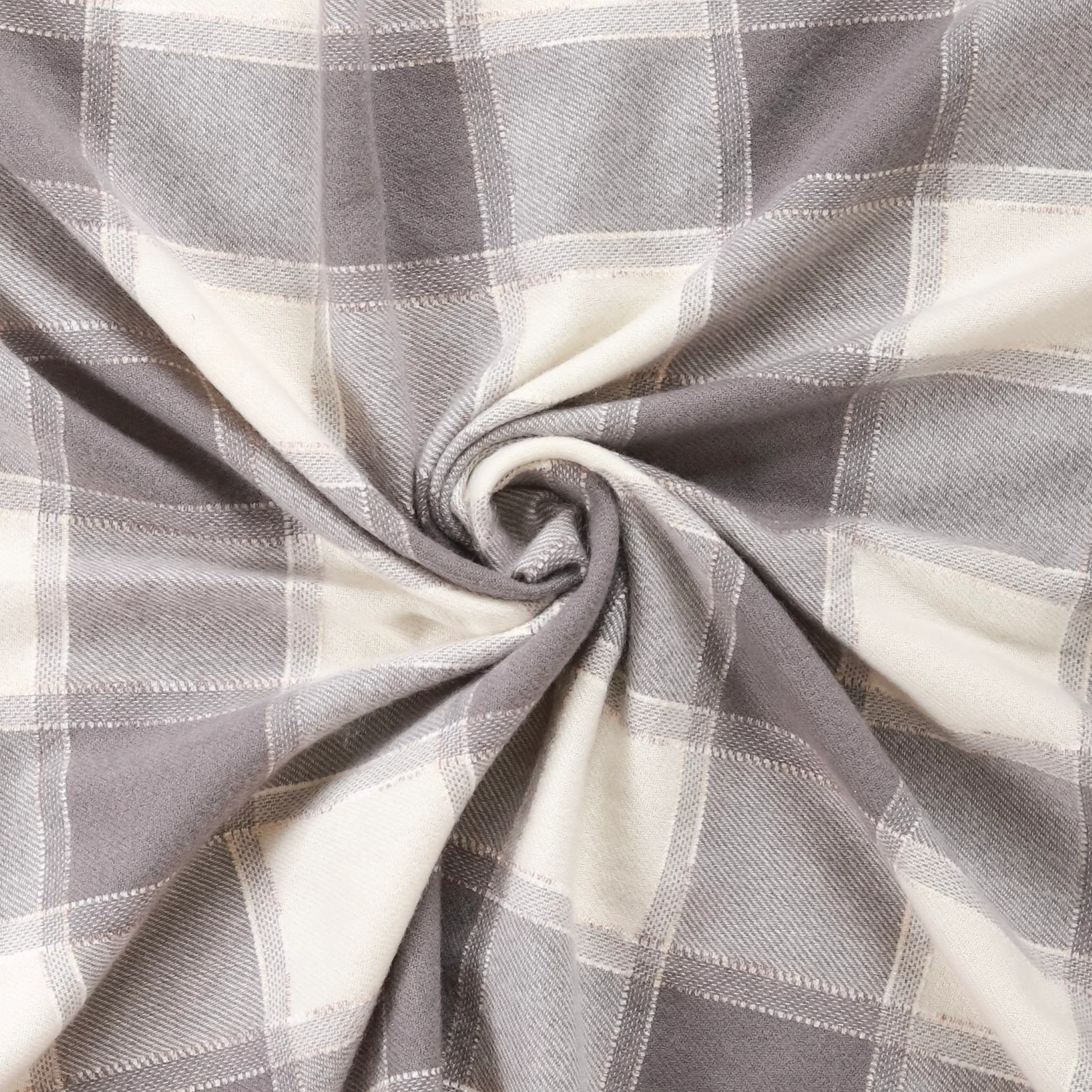 Checked Warm Shawl Scarf Grey - Image 3