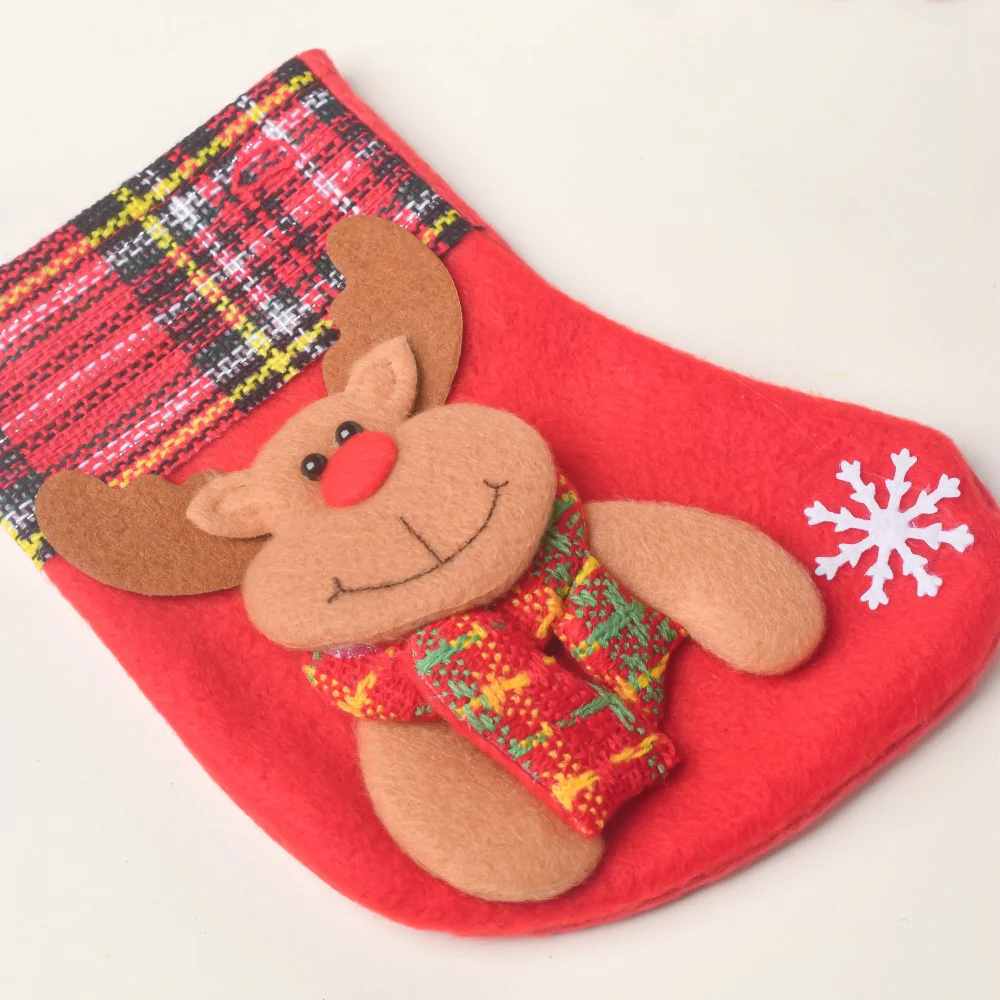 Checkered Red Christmas Stocking For Gifts 6 Inch - Image 4