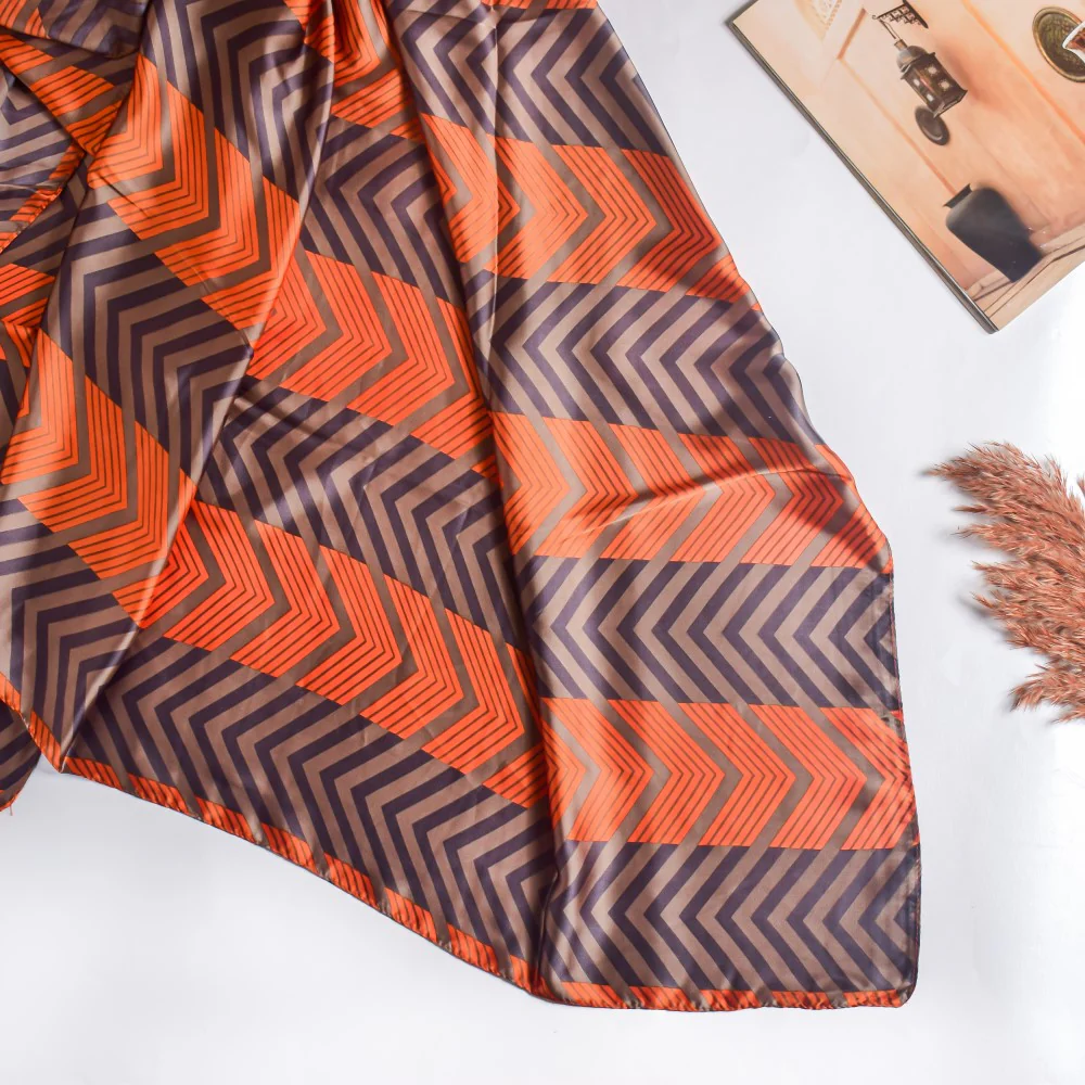 Chevron Silk Neck Scarf For Women - Image 2