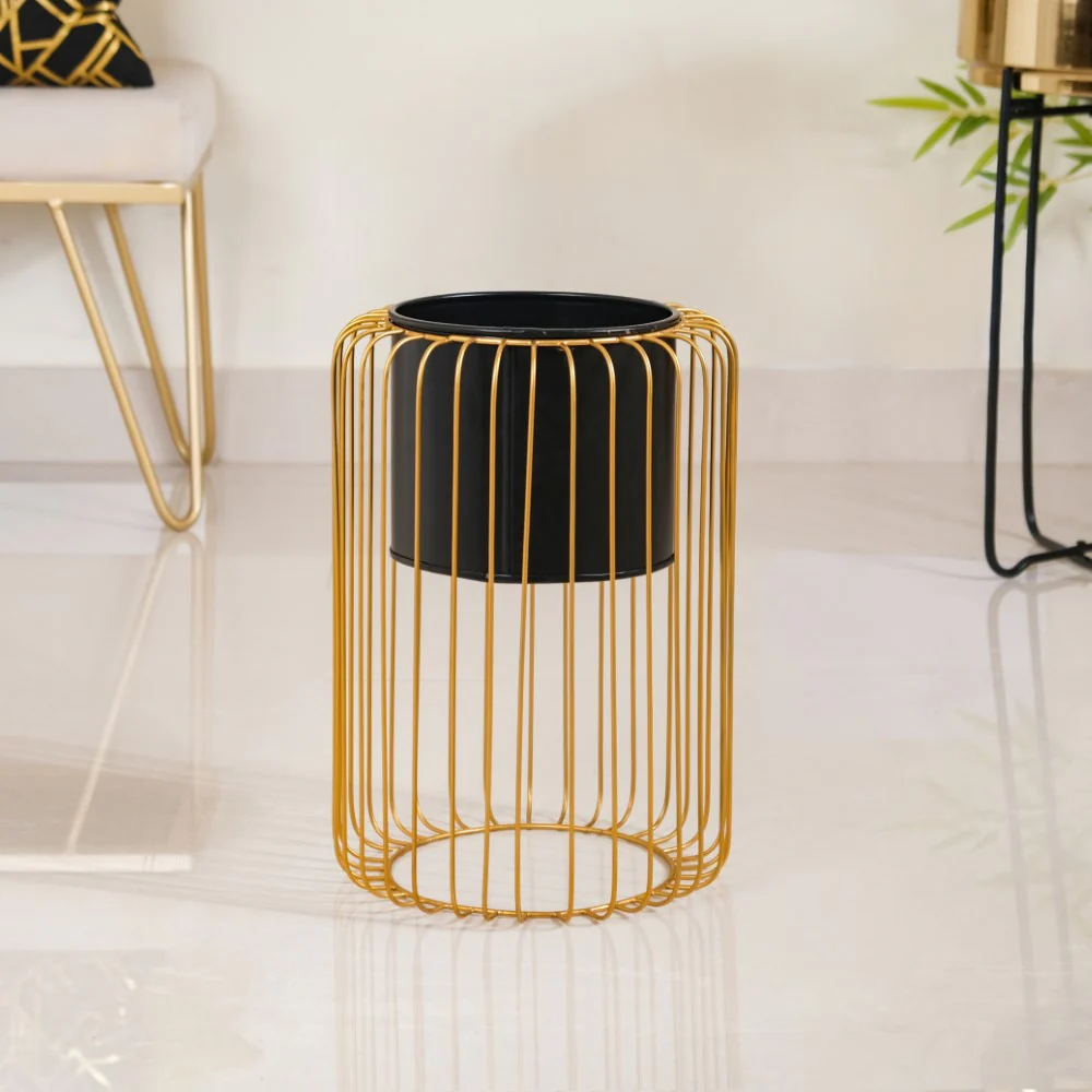 Chic Floor Planter With Gold Stand - Image 5
