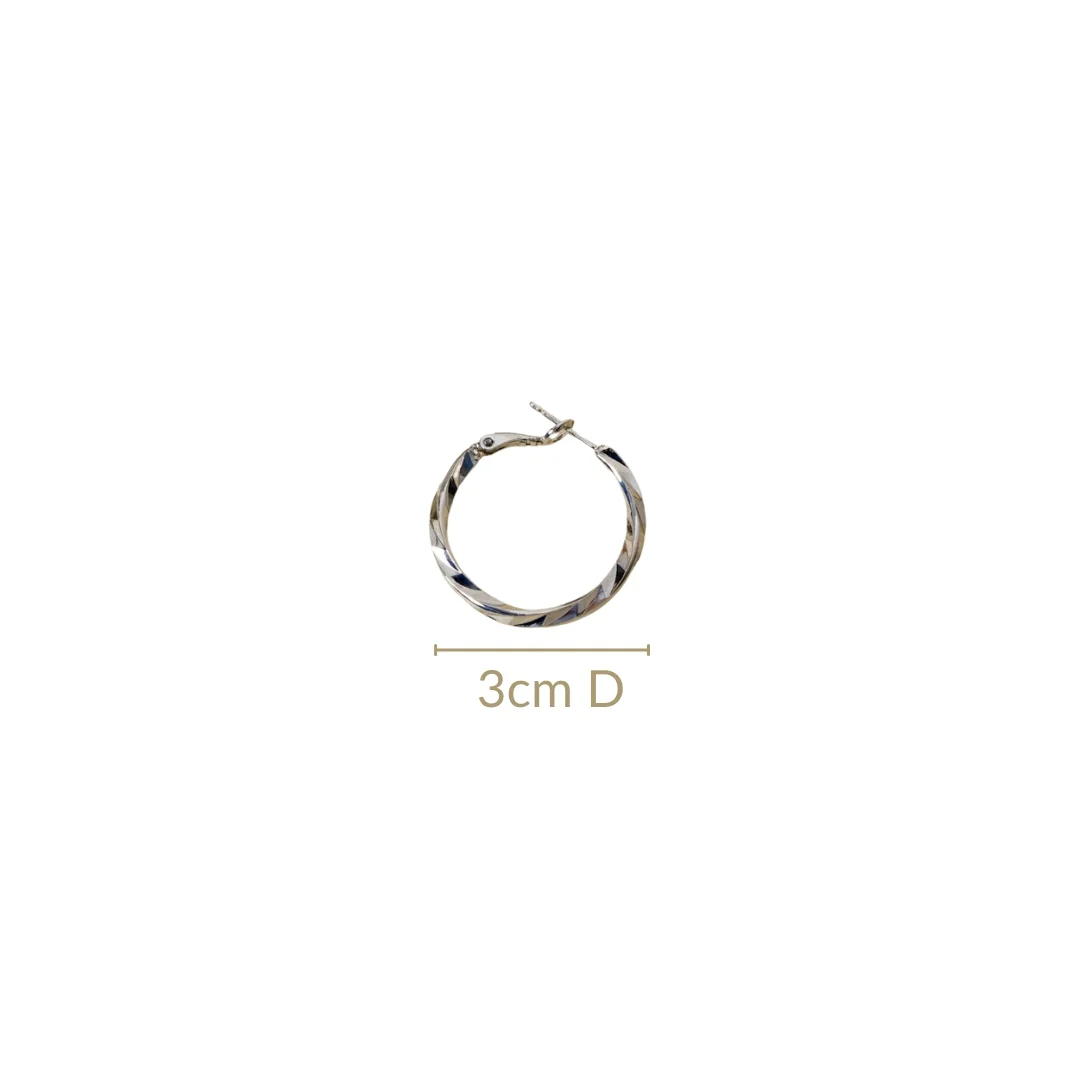 Chic Geometry Silver Hoop Earrings - Image 3