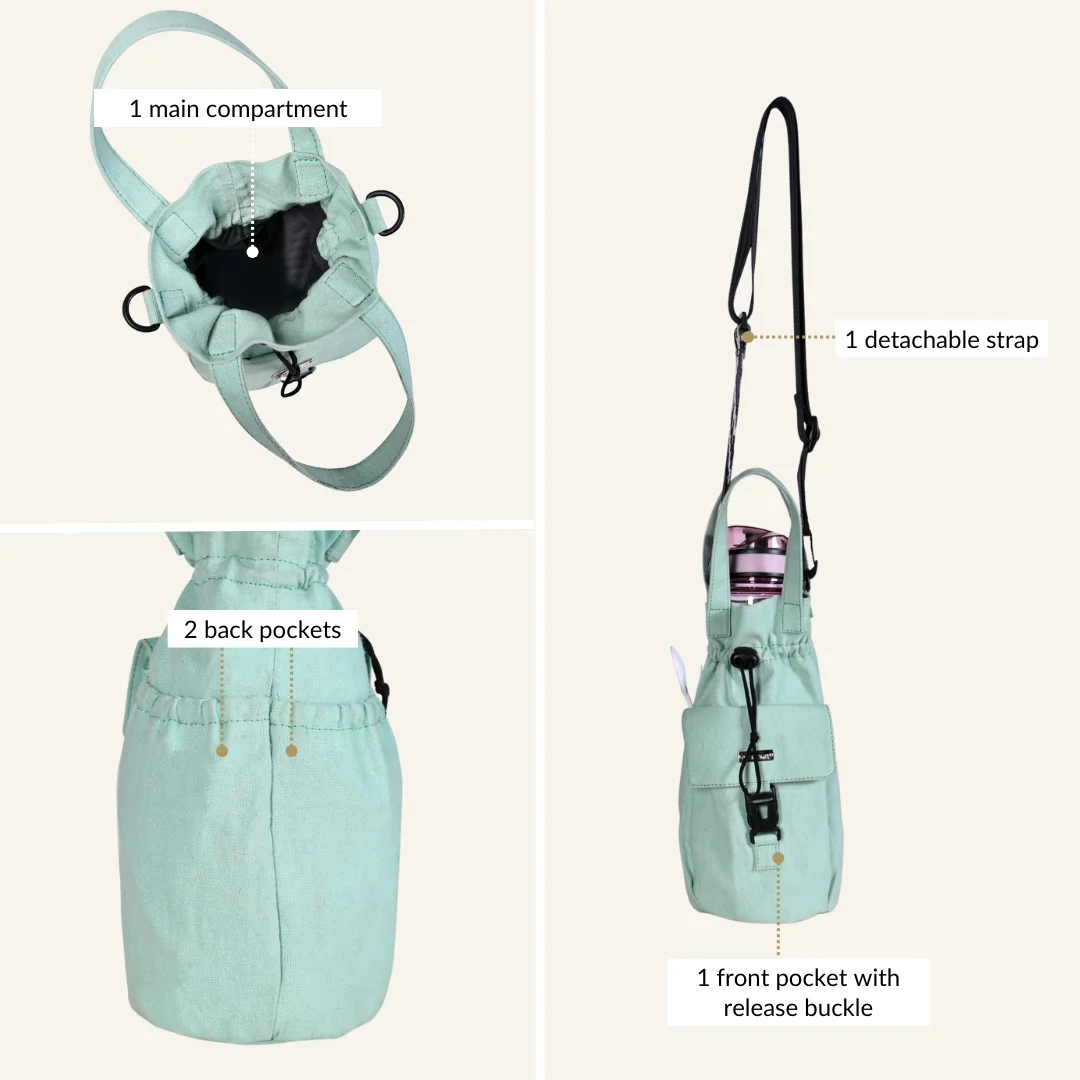 Chic Mint Drawstring Bottle Holder - Image 7