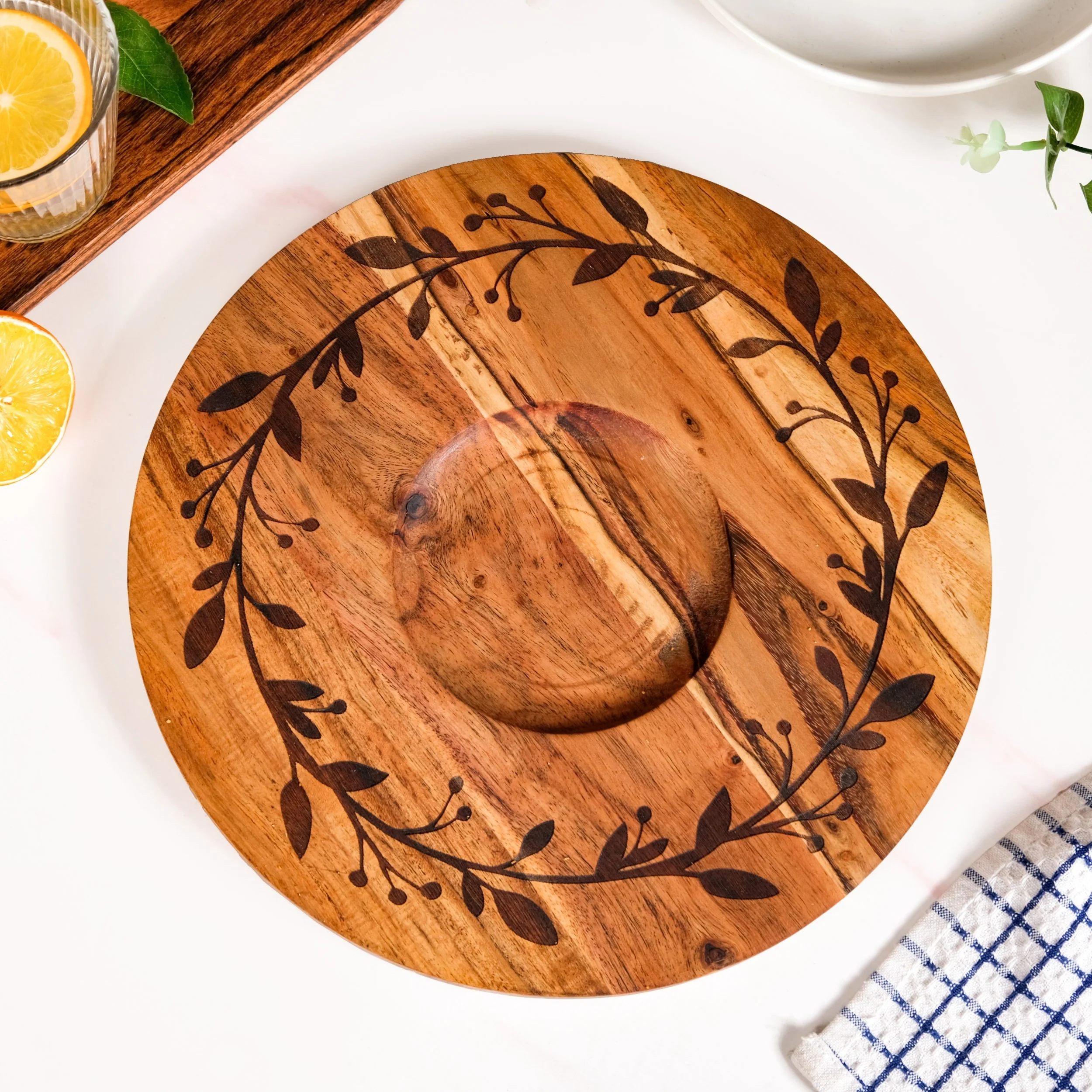 Chips And Dip Fusion Wooden Serving Platter With Steel Bowl 30cm - Image 7