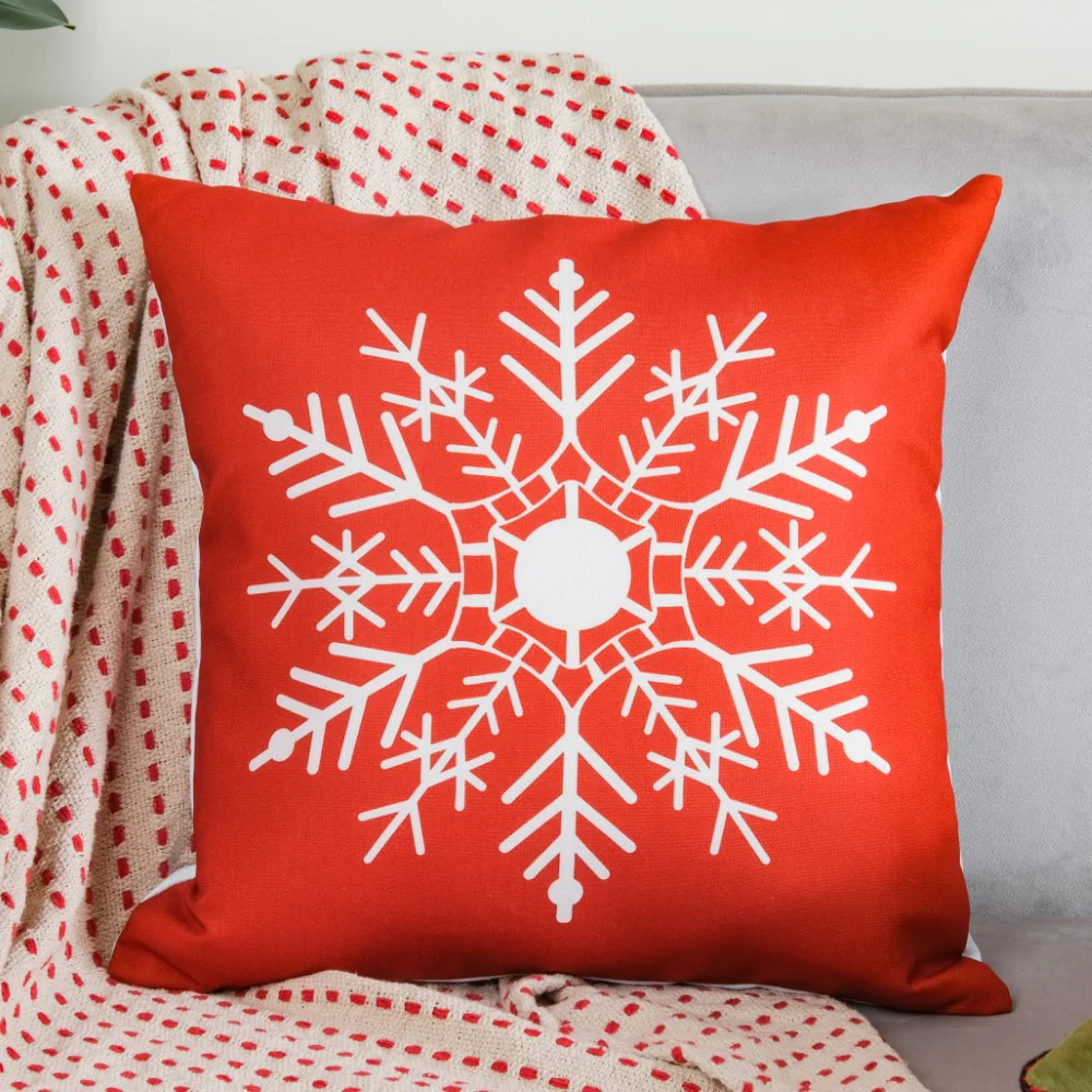 Christmas Velvet Snowflake Cushion Cover 16 X 16 Inch - Image 9
