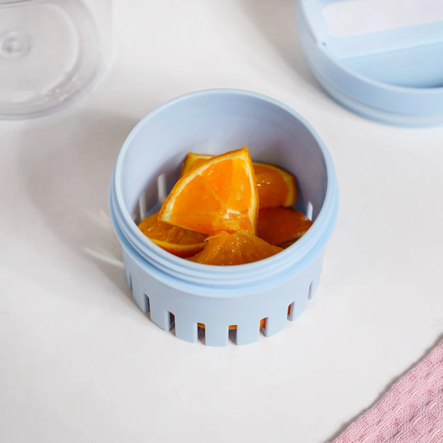 Citrify Transparent Fruit Infuser Water Bottle With Handle Ice Blue 1210ml - Image 8