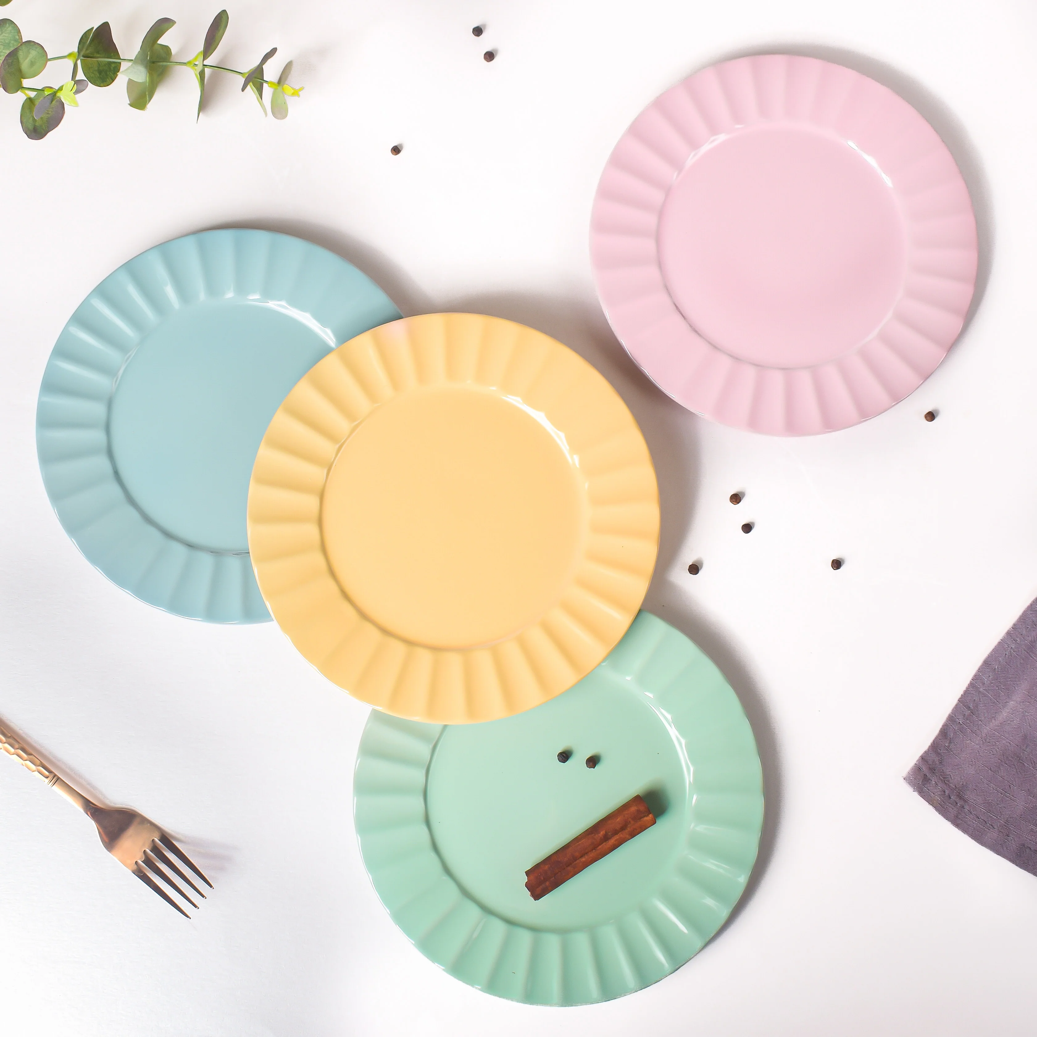 Claramay Mint Green Pastel Ceramic Snack Plate 8 Inch - Image 6