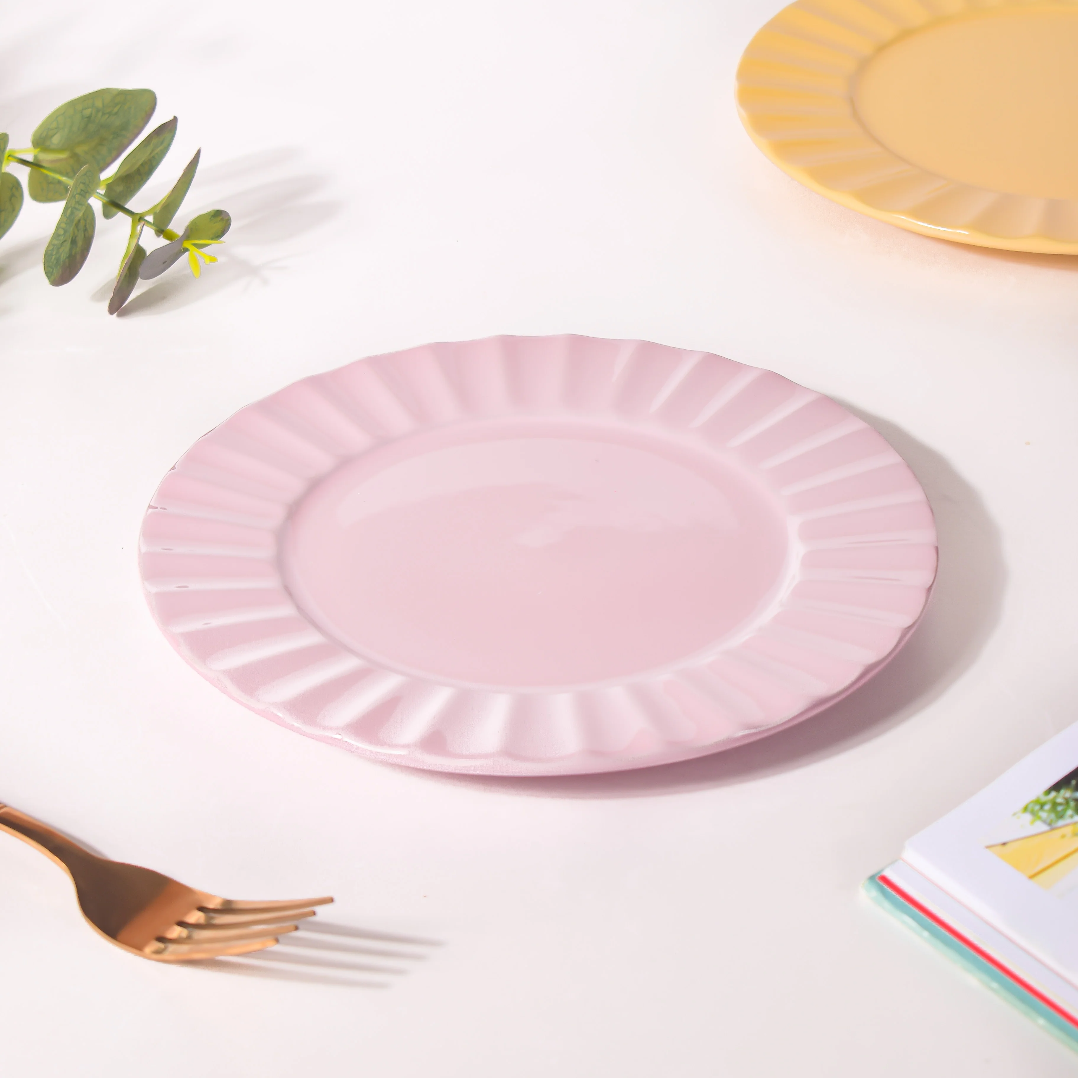 Claramay Pink Pastel Ceramic Snack Plate 8 Inch - Image 3