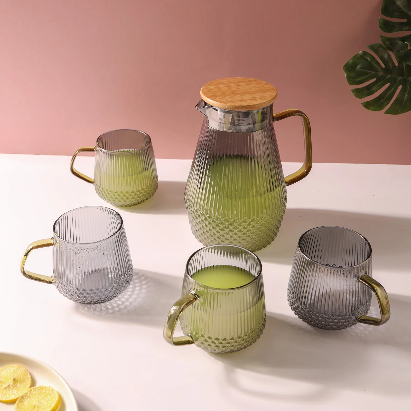 Classic Glass Tea Set of 5 - Grey - Image 10