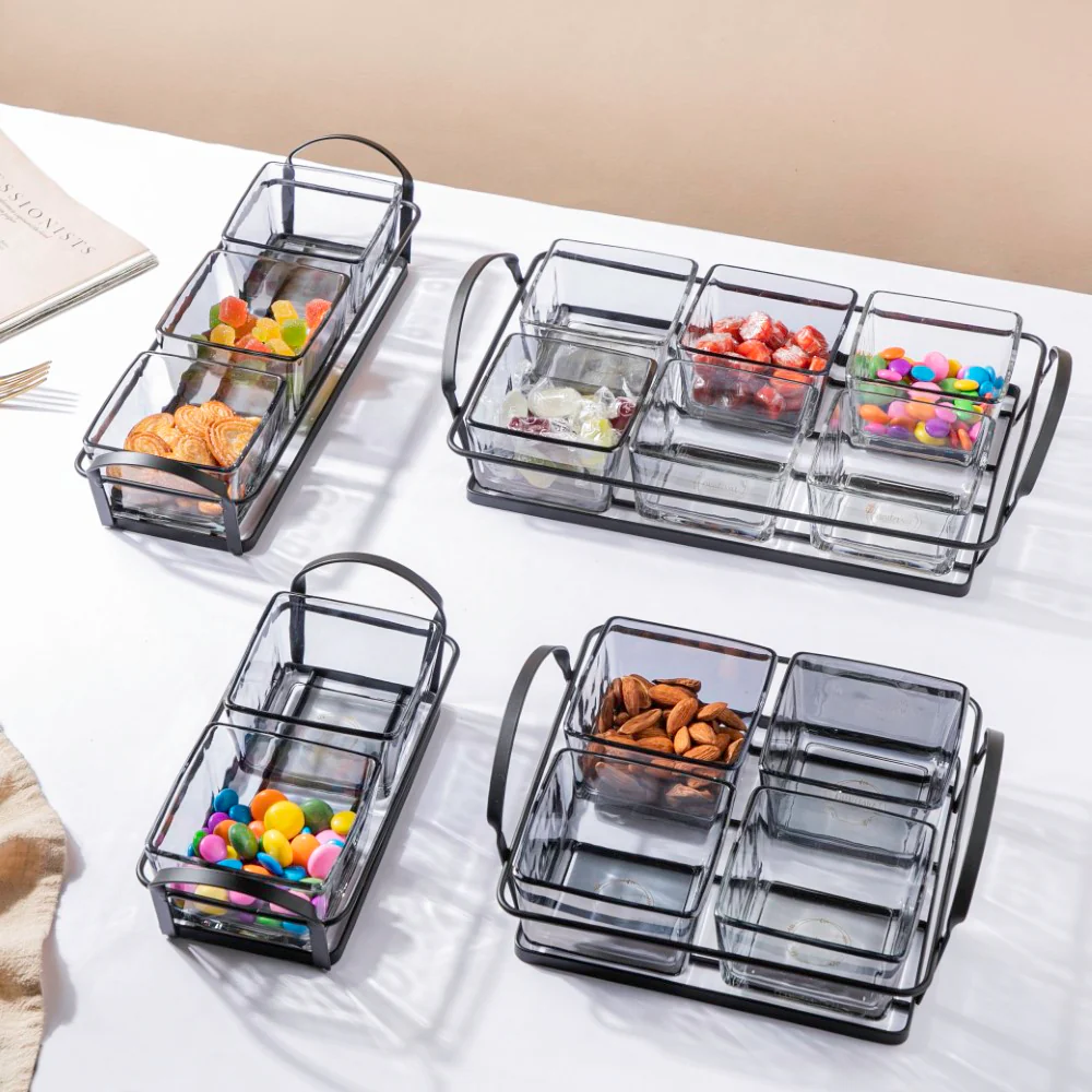 Clear Glass Bowl With Tray Set Of 3 200ml - Image 10