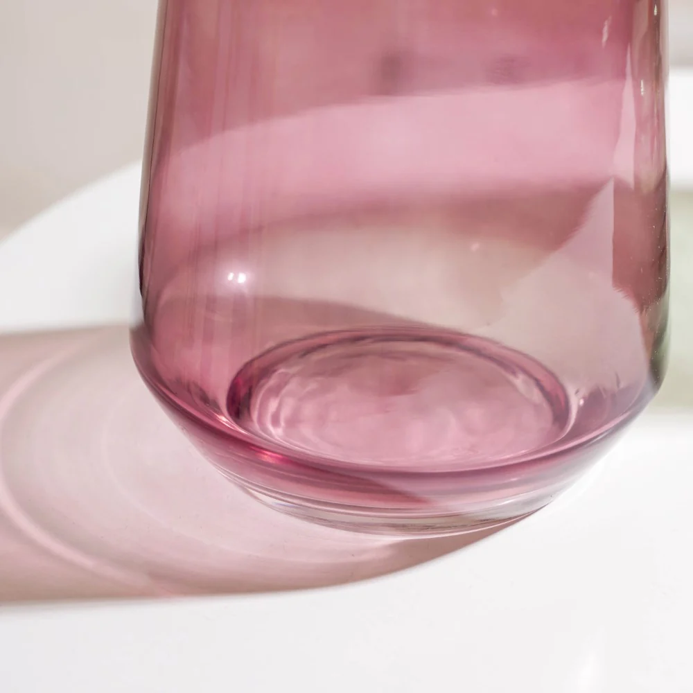 Clear Glass Gold Detailed Vase Purple 7 Inch - Image 7
