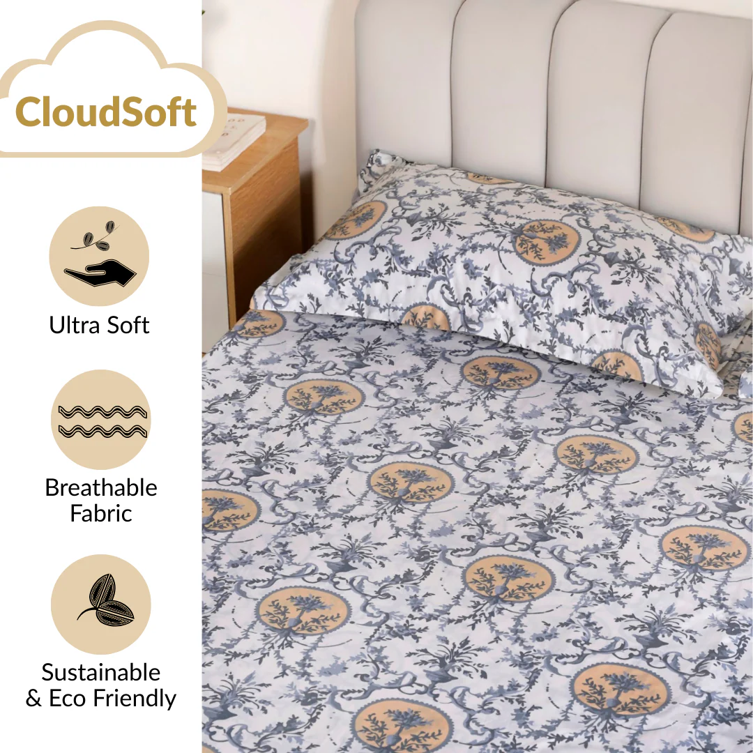 Coastal Chateau King Size Printed Cotton Bedding Set 275x275cm - Image 6