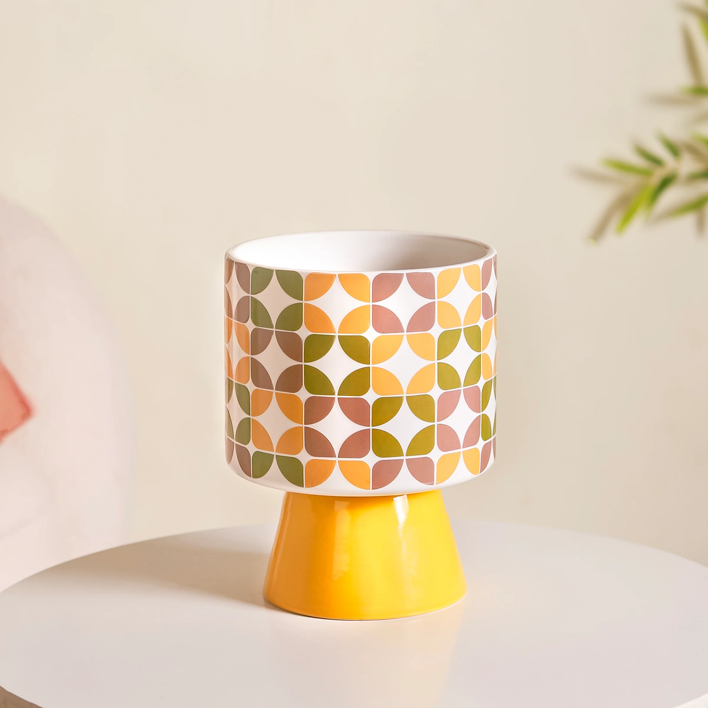 Colour Pop Pedestal Flower Pot Bauhaus Multicolour