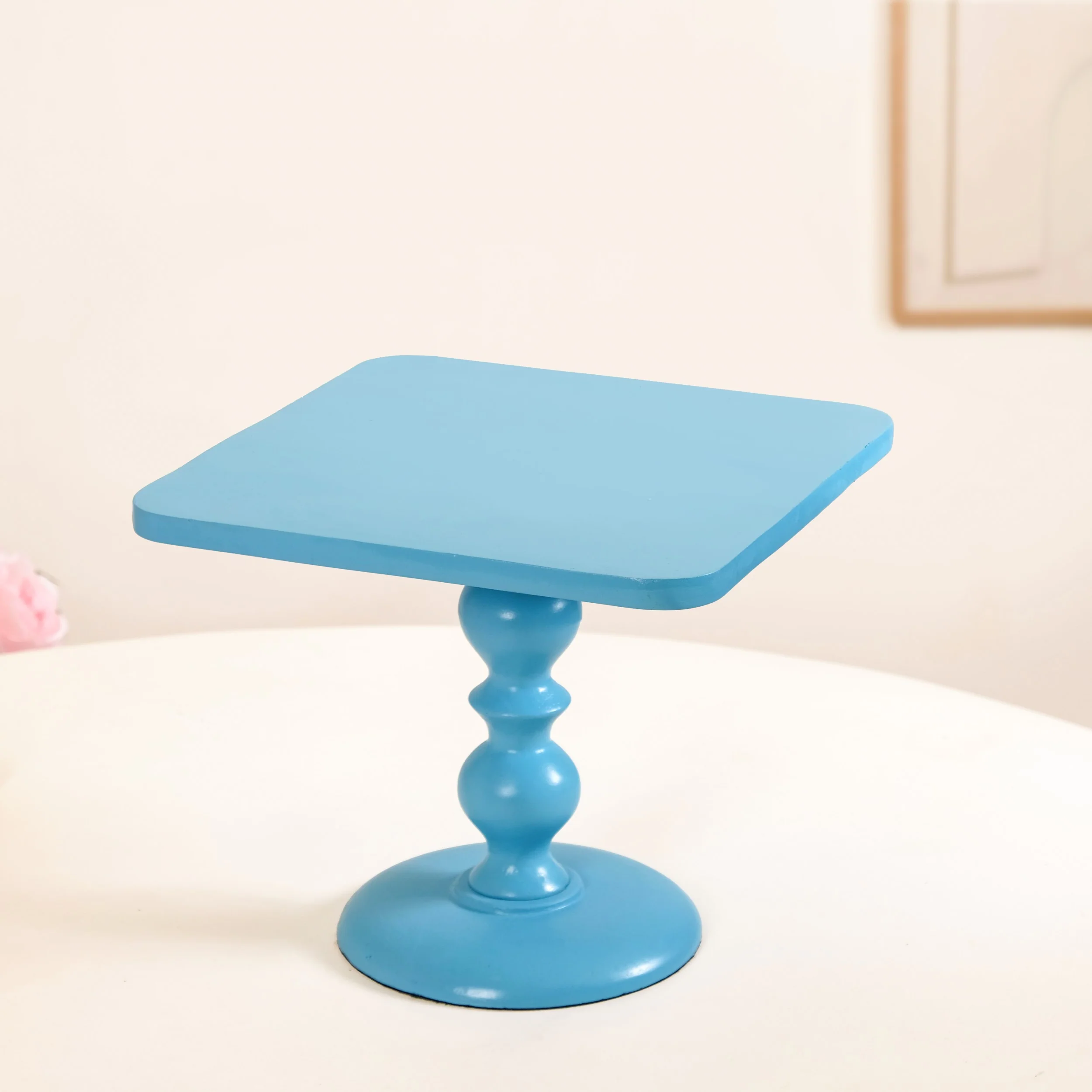 Colour Pop Square Riser Cake Stand Set Of 2 Peach Blue - Image 4