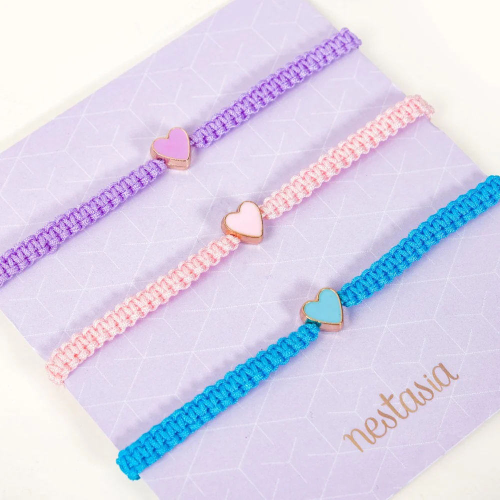 Colourful Hearts Thread Bracelet Set Of 3 - Image 4