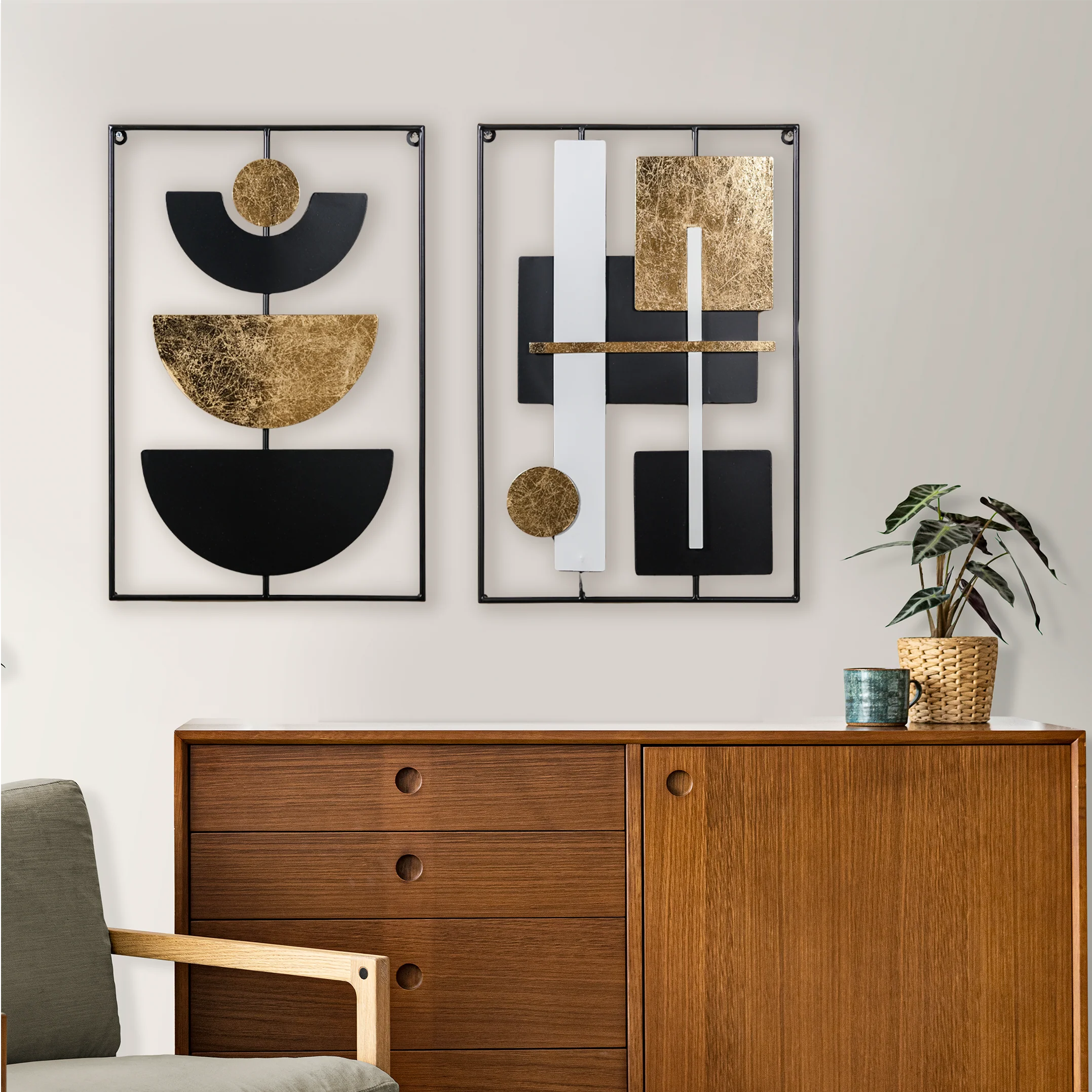 Concept Art Abstract Metal Wall Decor Set Of 2 23x15 Inch - Image 8