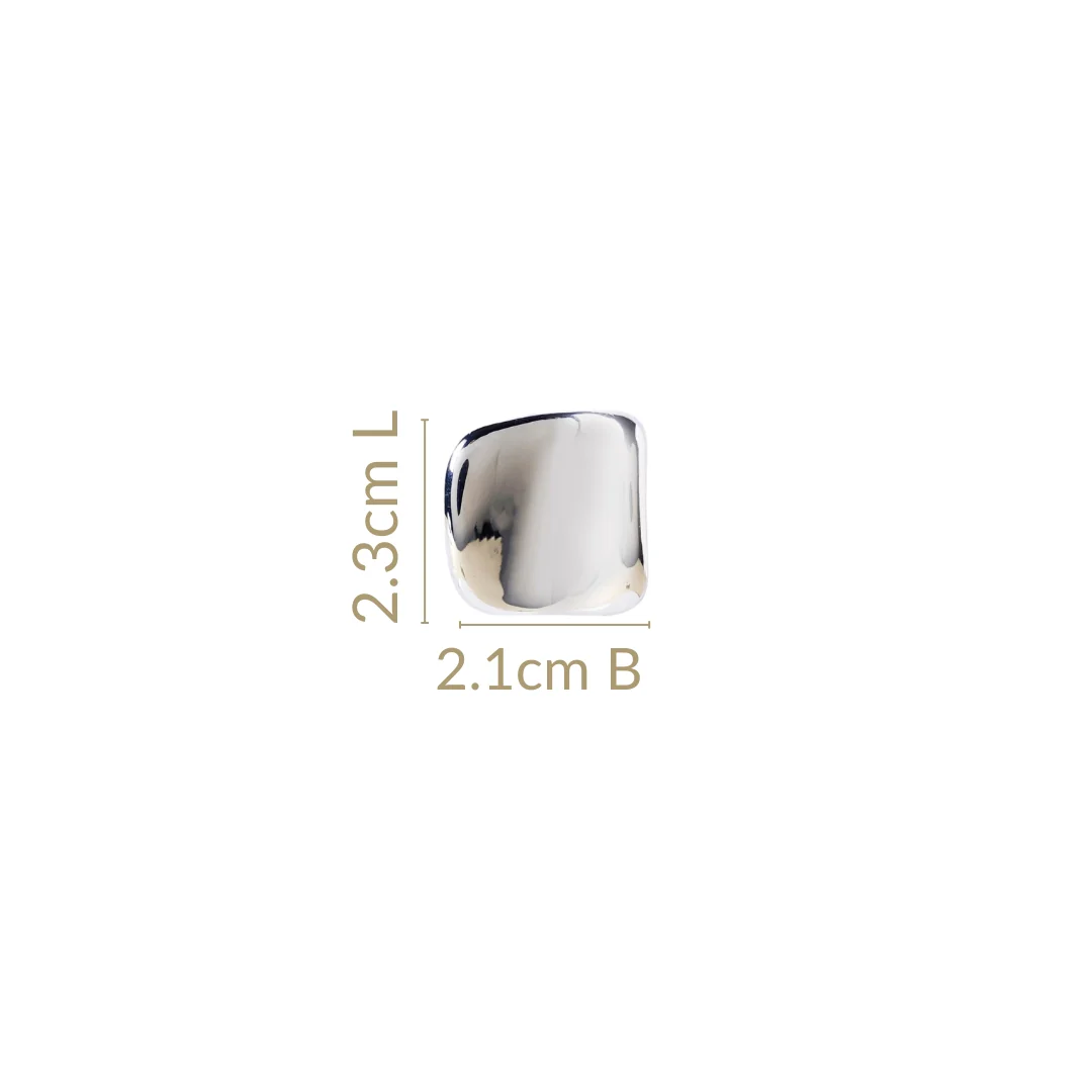 Contemporary Hammered Silver Toned Studs - Image 3