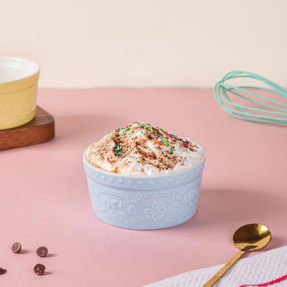 Cool Blue Textured Pudding Bowl - Image 6