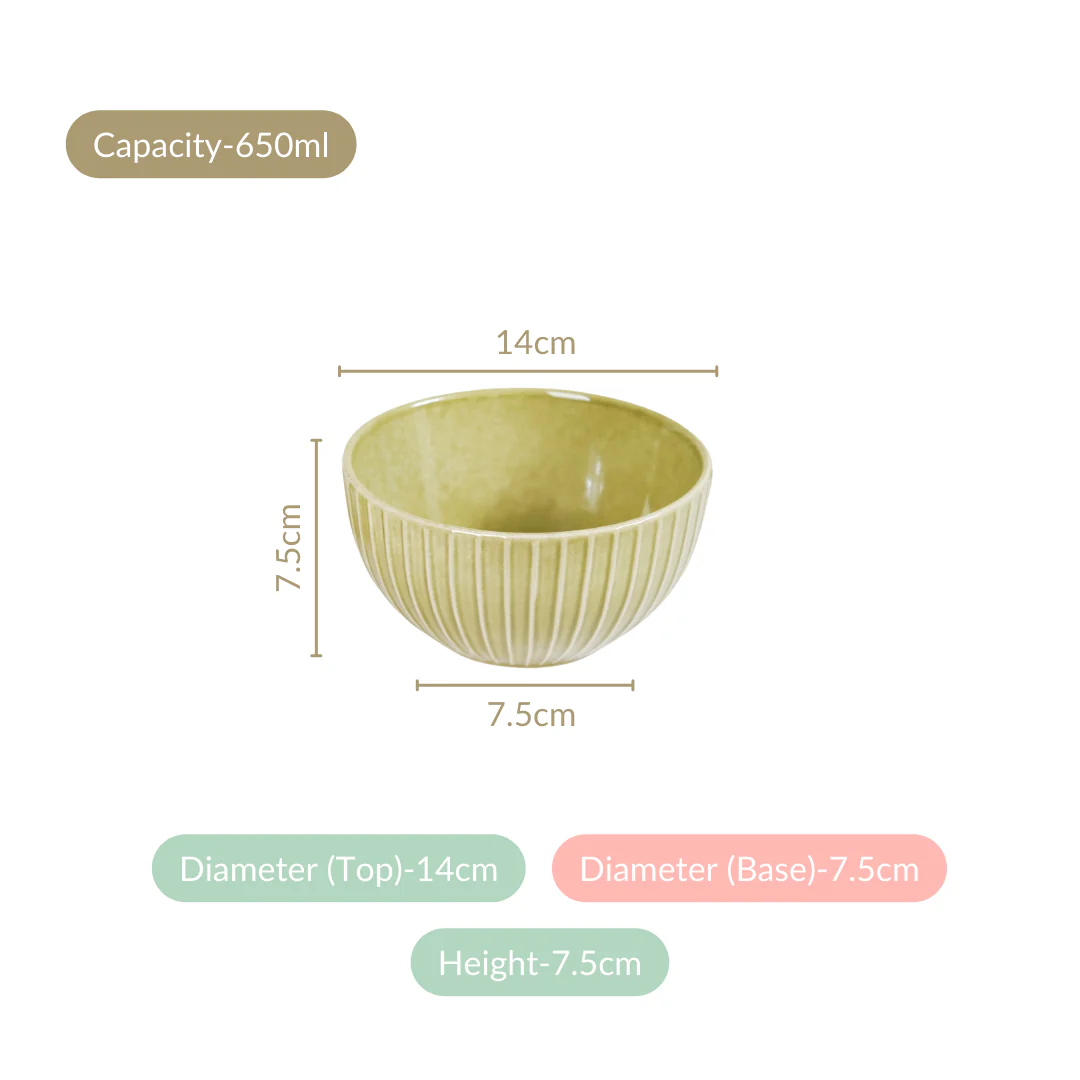 Costola Ceramic Serving Bowl Set Of 4 650ml - Image 4
