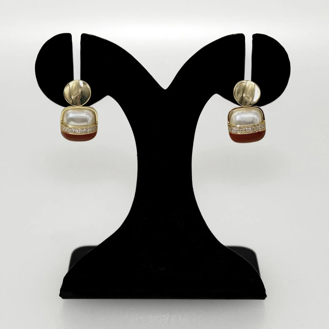 Crimson Glow Drop Earrings - Image 6