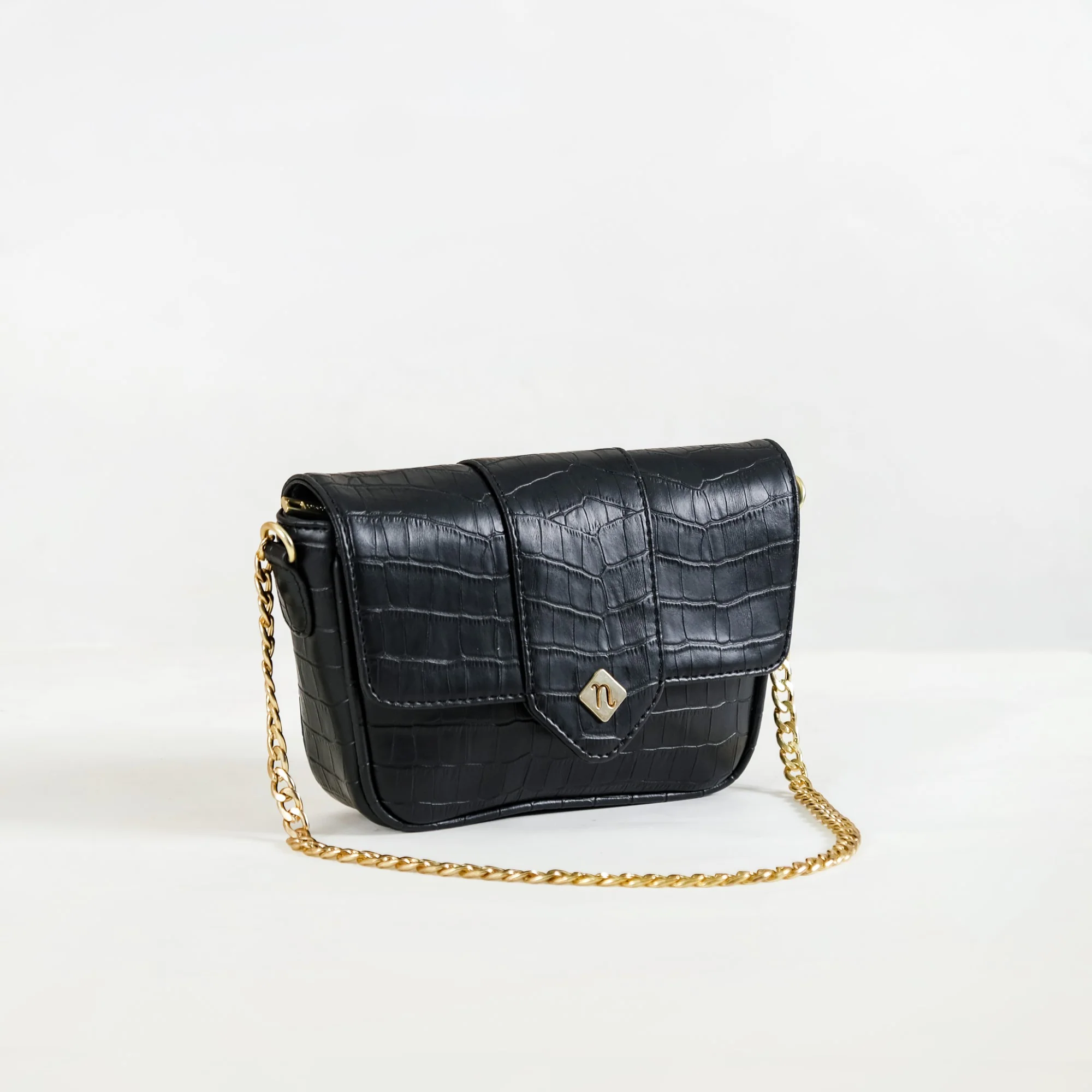 Croco Go-To Outing Bag Black - Image 3