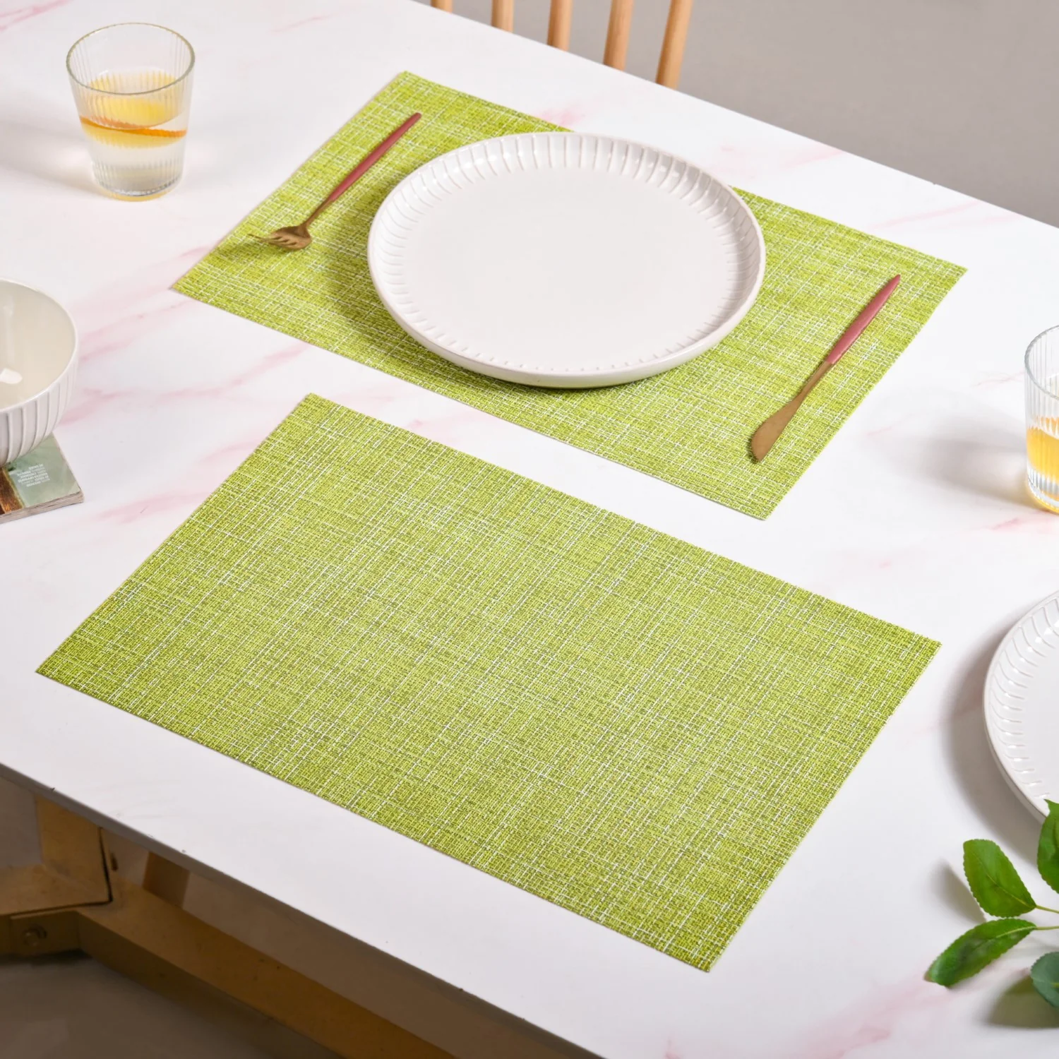 Crosshatch Green Placemat Set Of 6 - Image 8