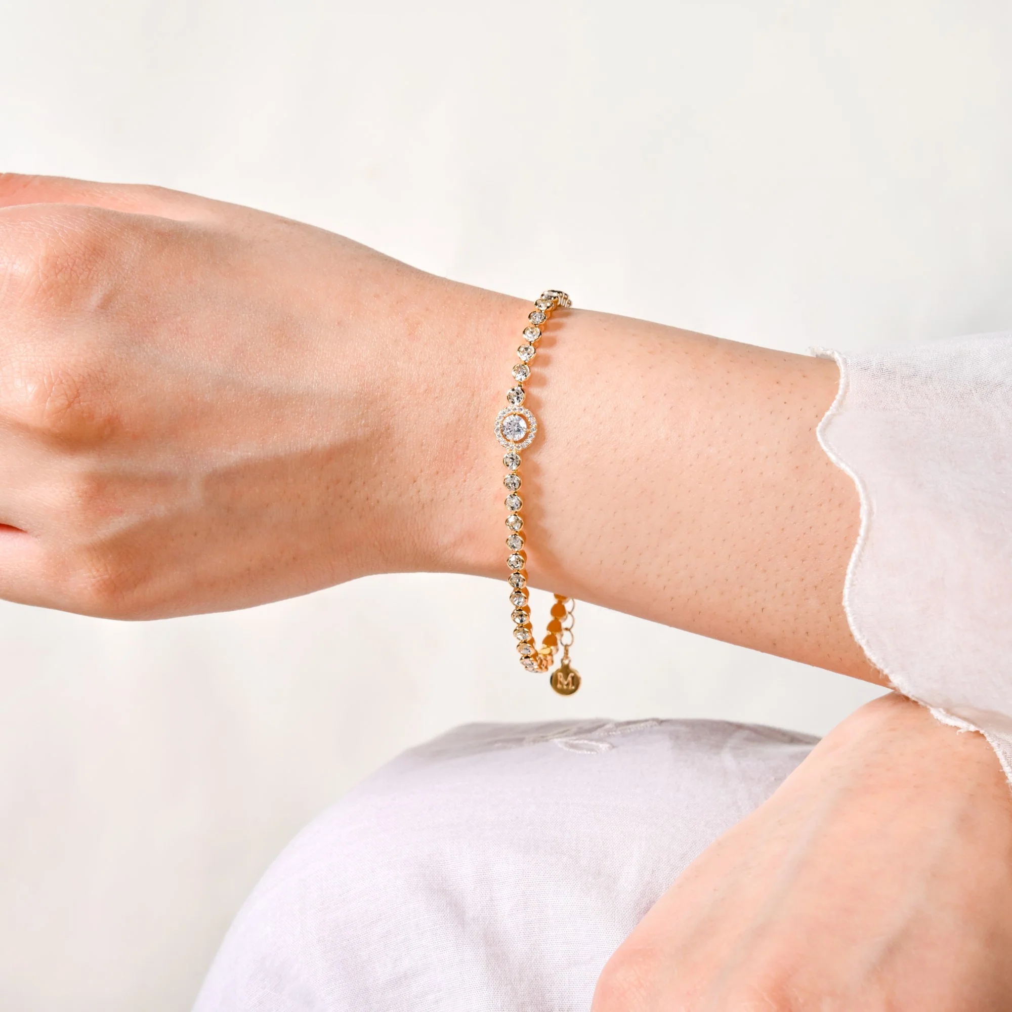 Crowned Charm Gold Chain Bracelet - Image 2