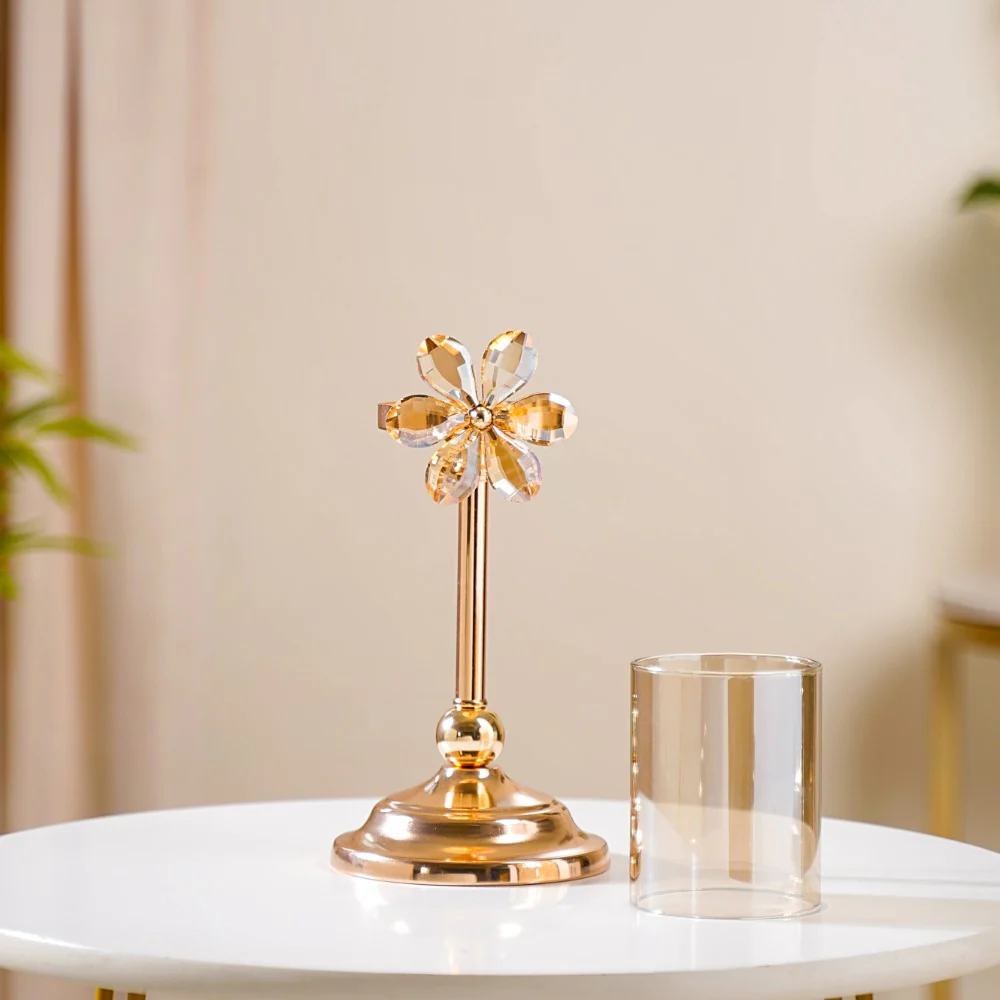 Crystal Flower Candle Holder Set Of 2 - Image 11