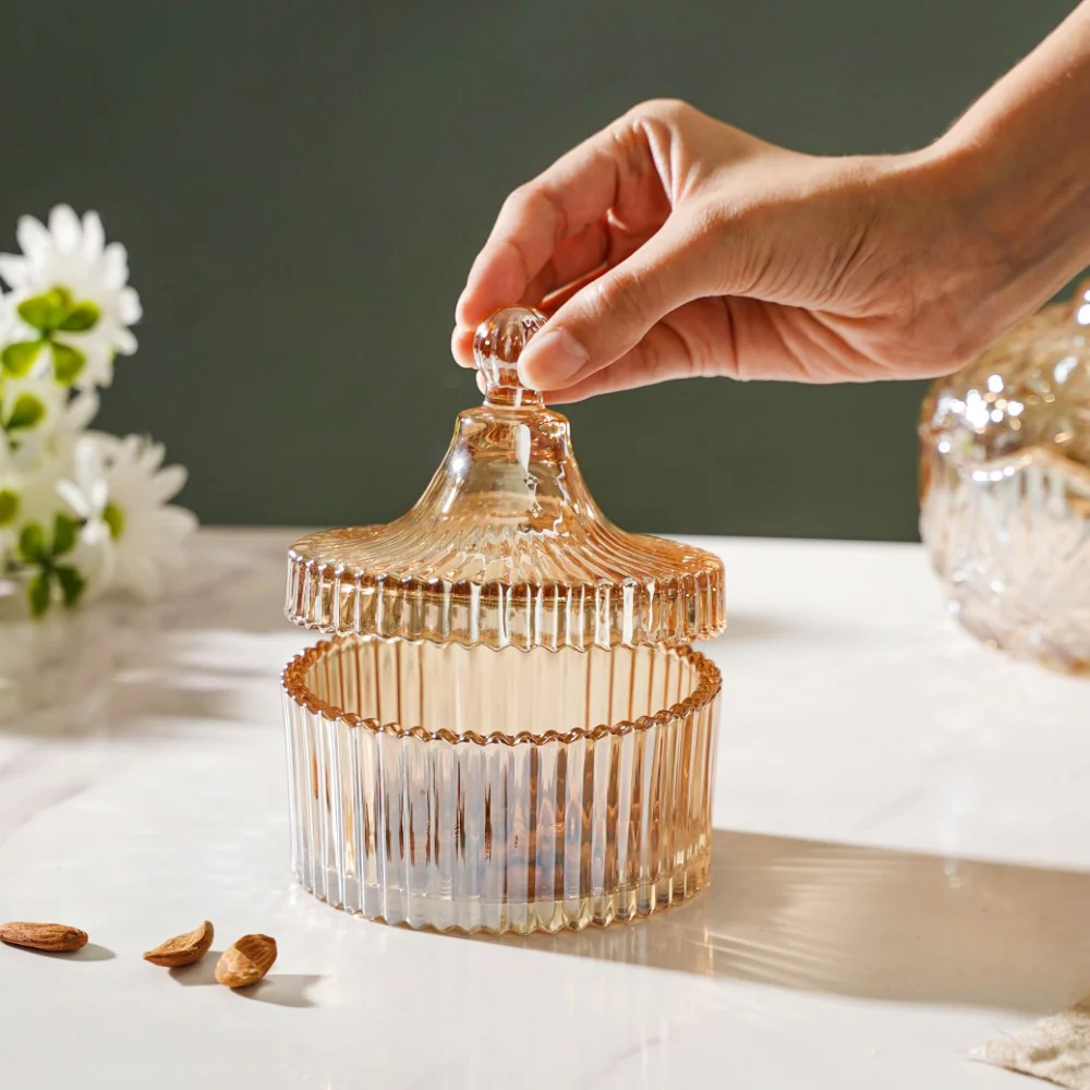 Crystal Glass Amber Luxury Jar 250 ml - Image 2