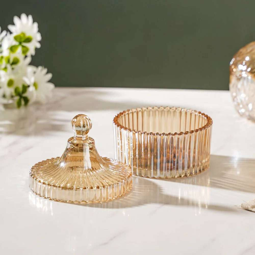 Crystal Glass Amber Luxury Jar 250 ml - Image 9