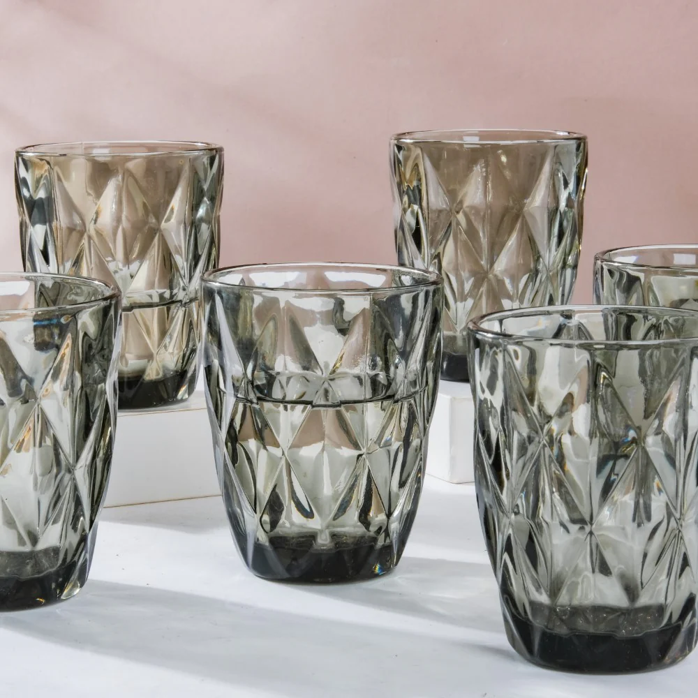 Crystal Tumbler Grey Small Set Of 6 250 ml - Image 4