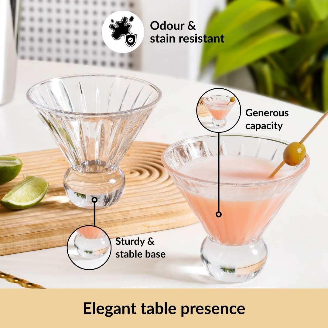 Cut Glass Ball Cocktail Glass Set Of 6 180ml - Image 4