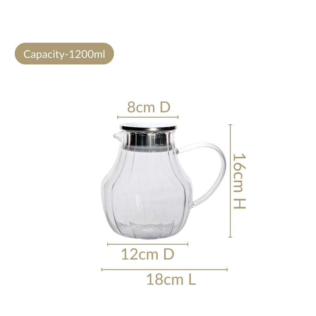 Morning Pour Borosilicate Juice Jug 1200ml - Image 3