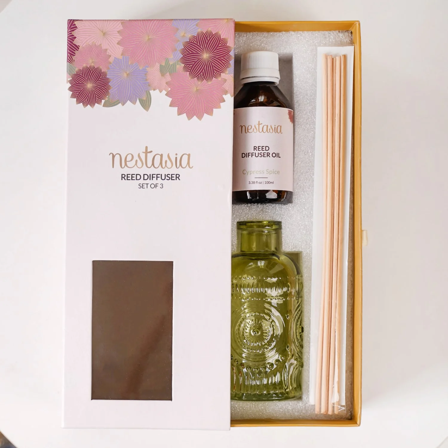 Cypress Spice Fragrance Jar And Reed Diffuser Set Of 3 - Image 2
