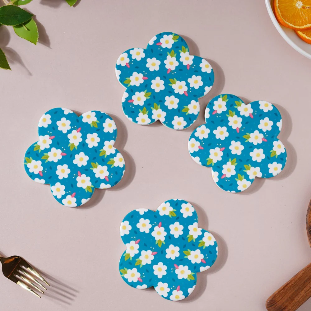 Daisy Bluefield Floral Ceramic Coaster Set Of 4 - Image 6