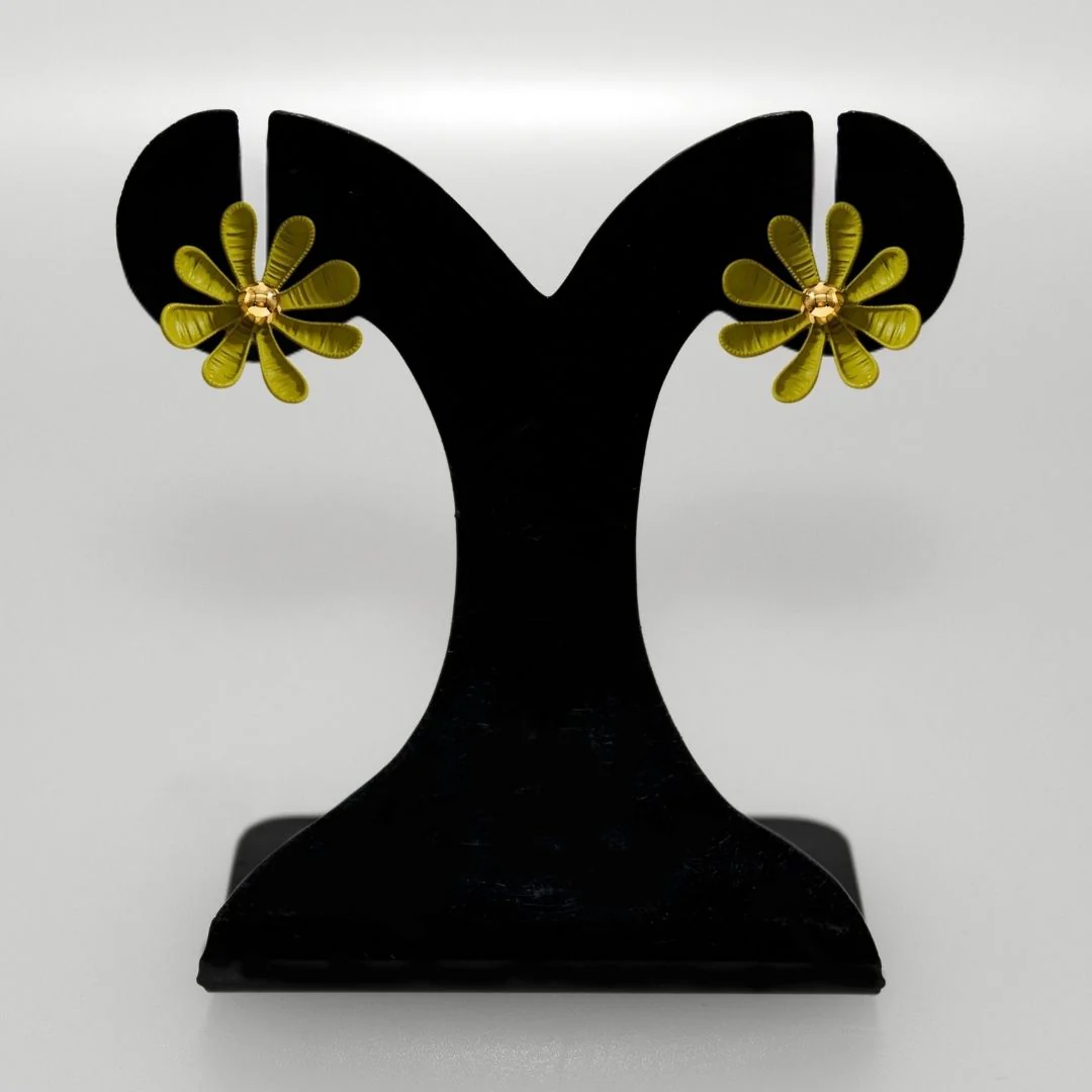 Daisy Statement Studs Olive - Image 6
