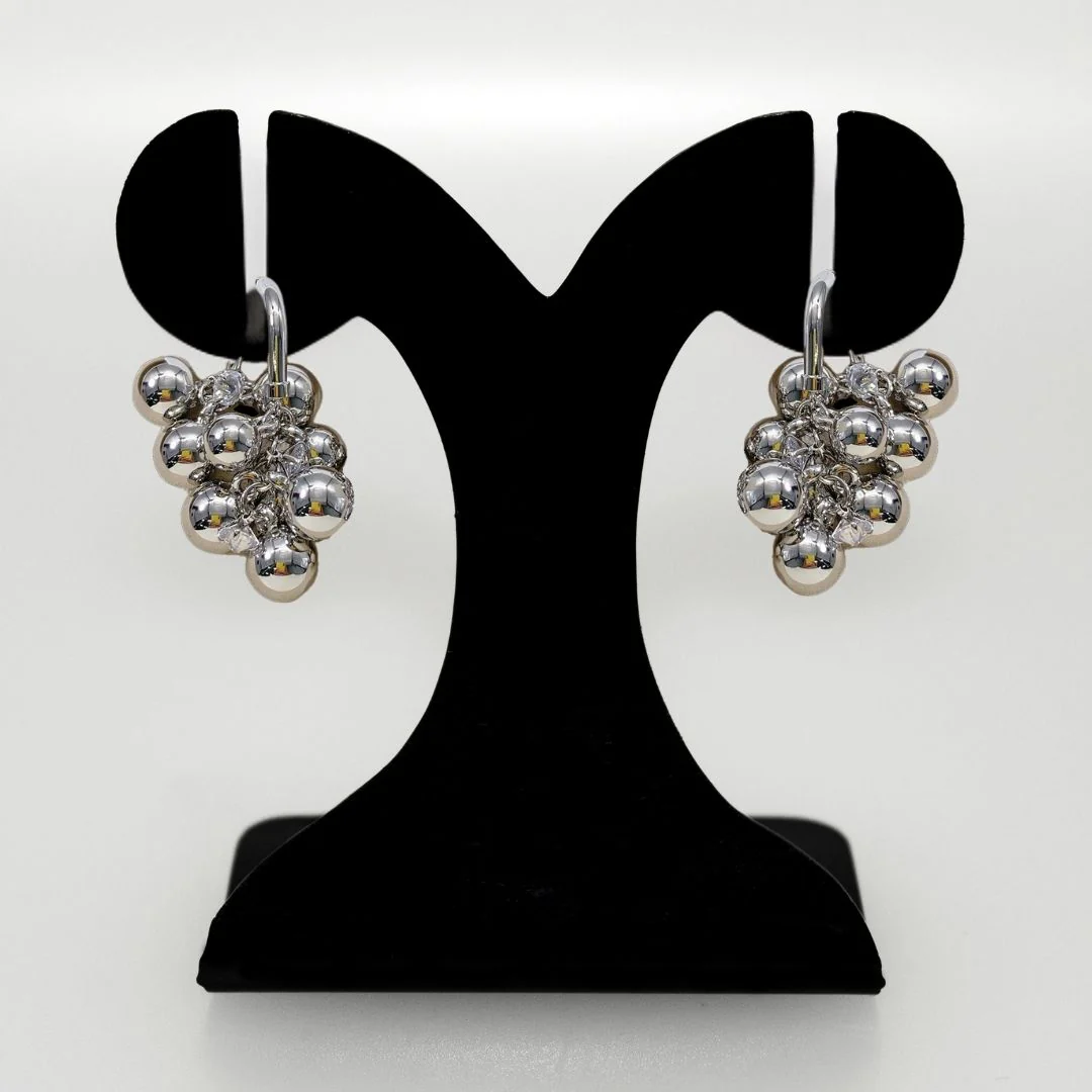 Dangling Beads Metallic Earrings - Image 6