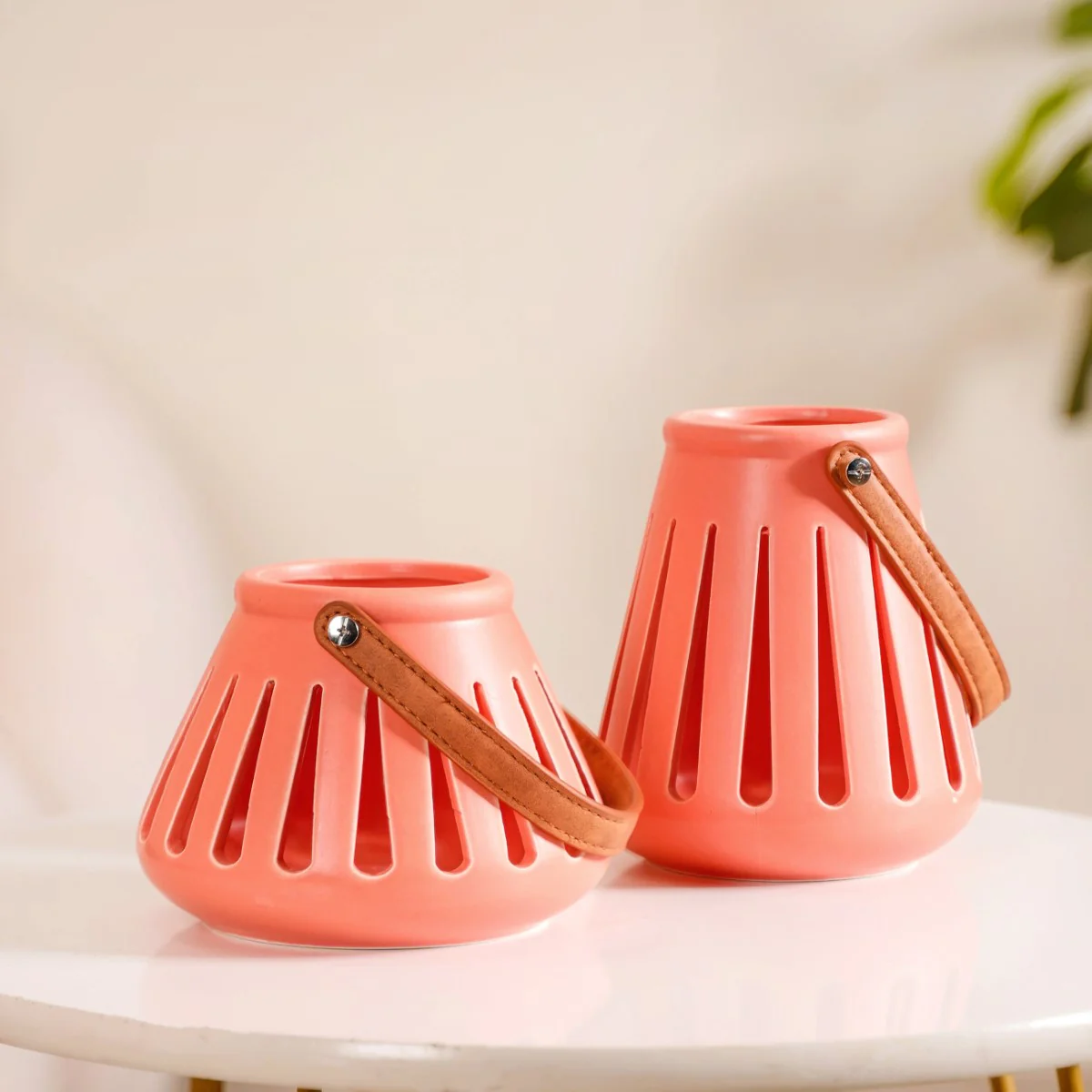 Decor Lantern Coral Red Set of 2 - Image 10