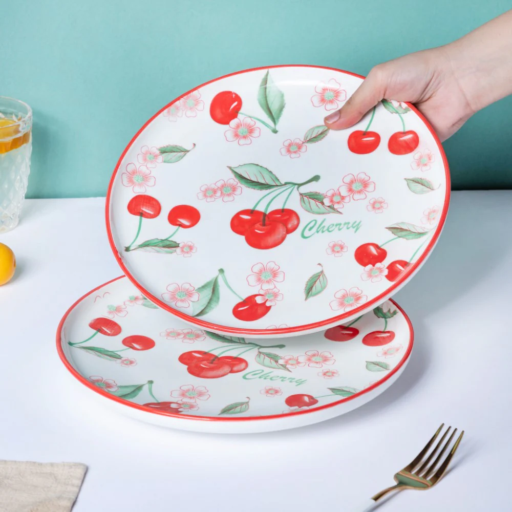 Decorative Cherry Fruit Plate 10 Inch - Image 2