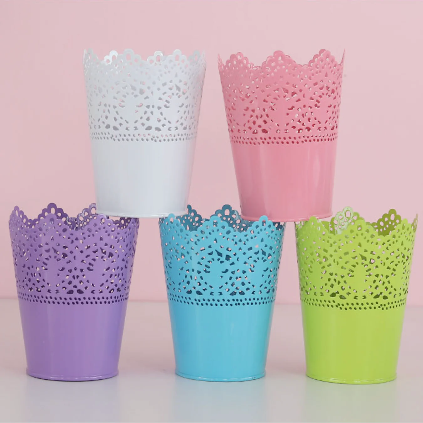 Decorative Metal Lace Design Planter Basket - Image 11