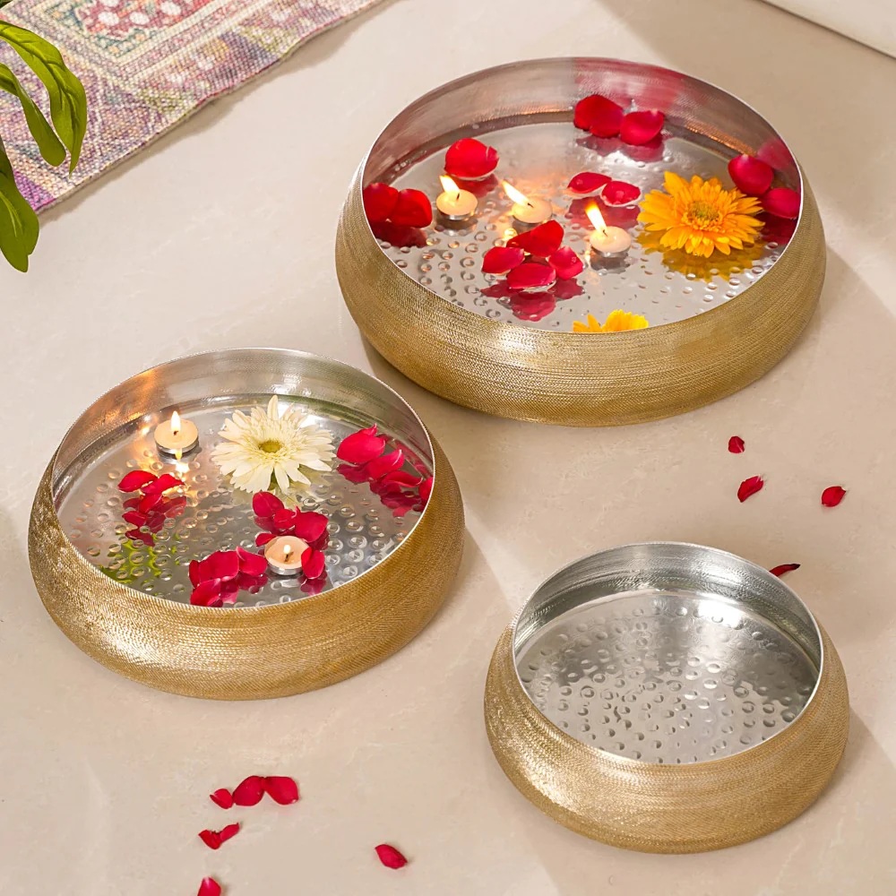 Decorative Metal Urli Bowl Set Of 3 - Image 15