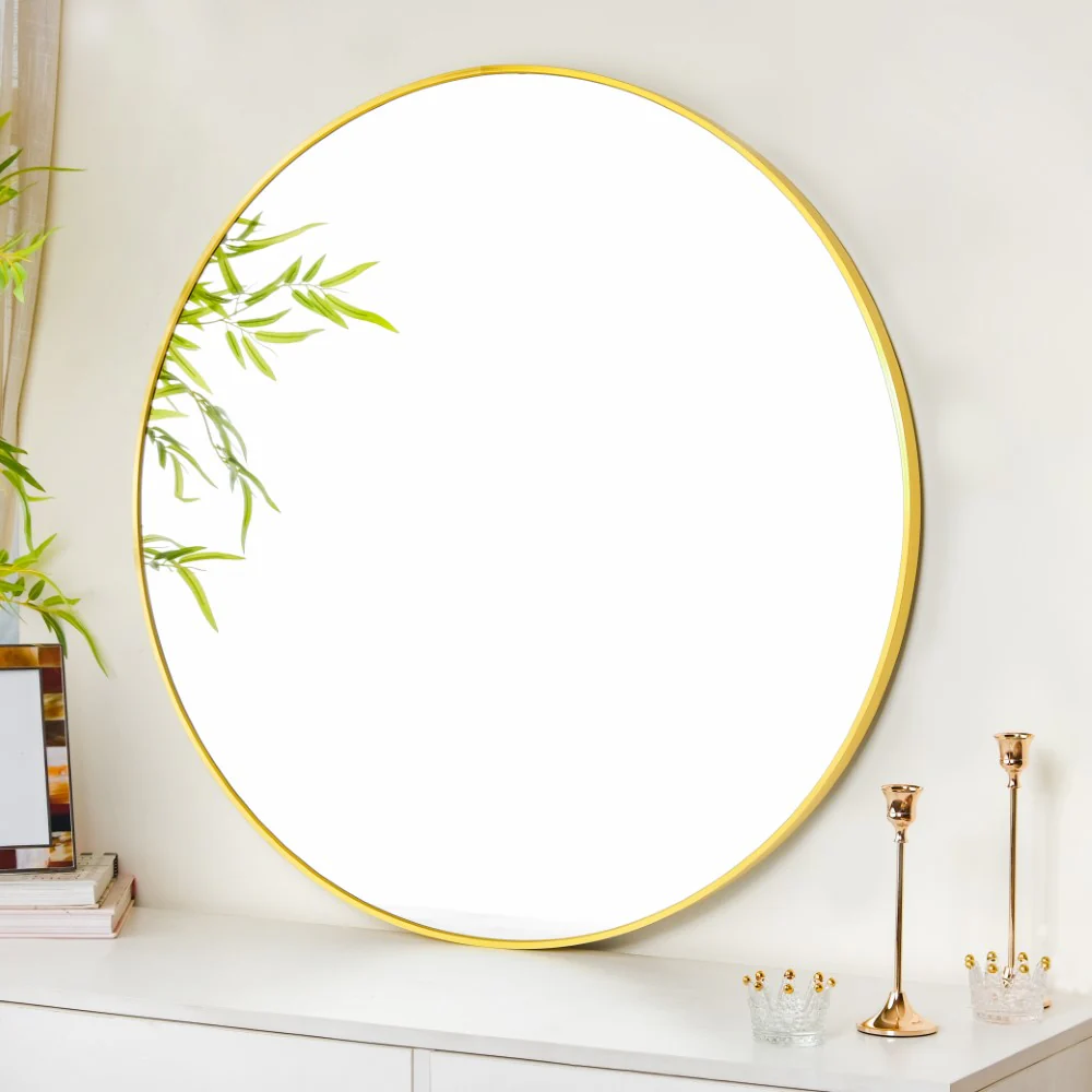 Decorative Wall Mirror Gold Large 31 Inch - Image 3