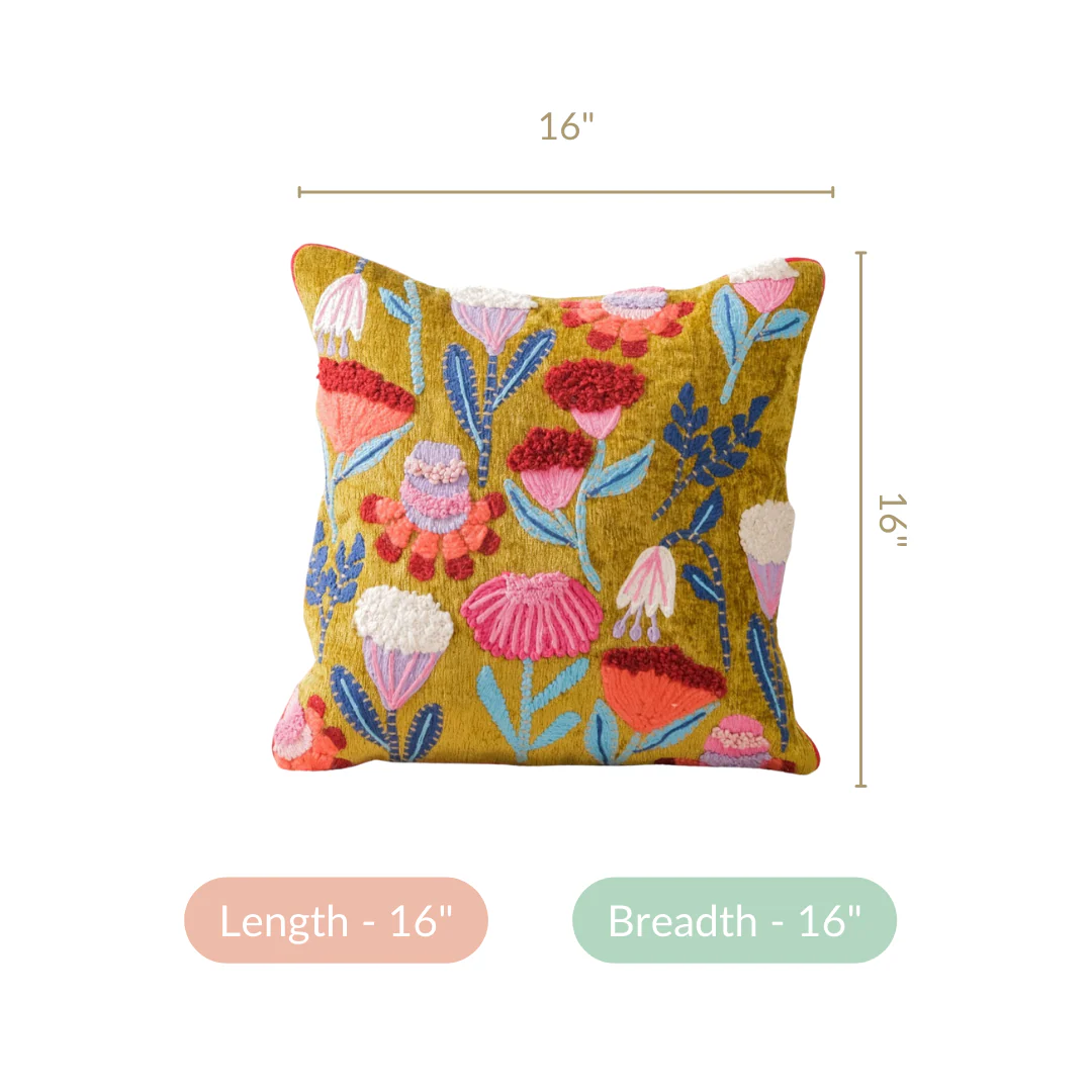 Decorative Tufted Springtime Cushion Cover 16x16 Inch - Image 5