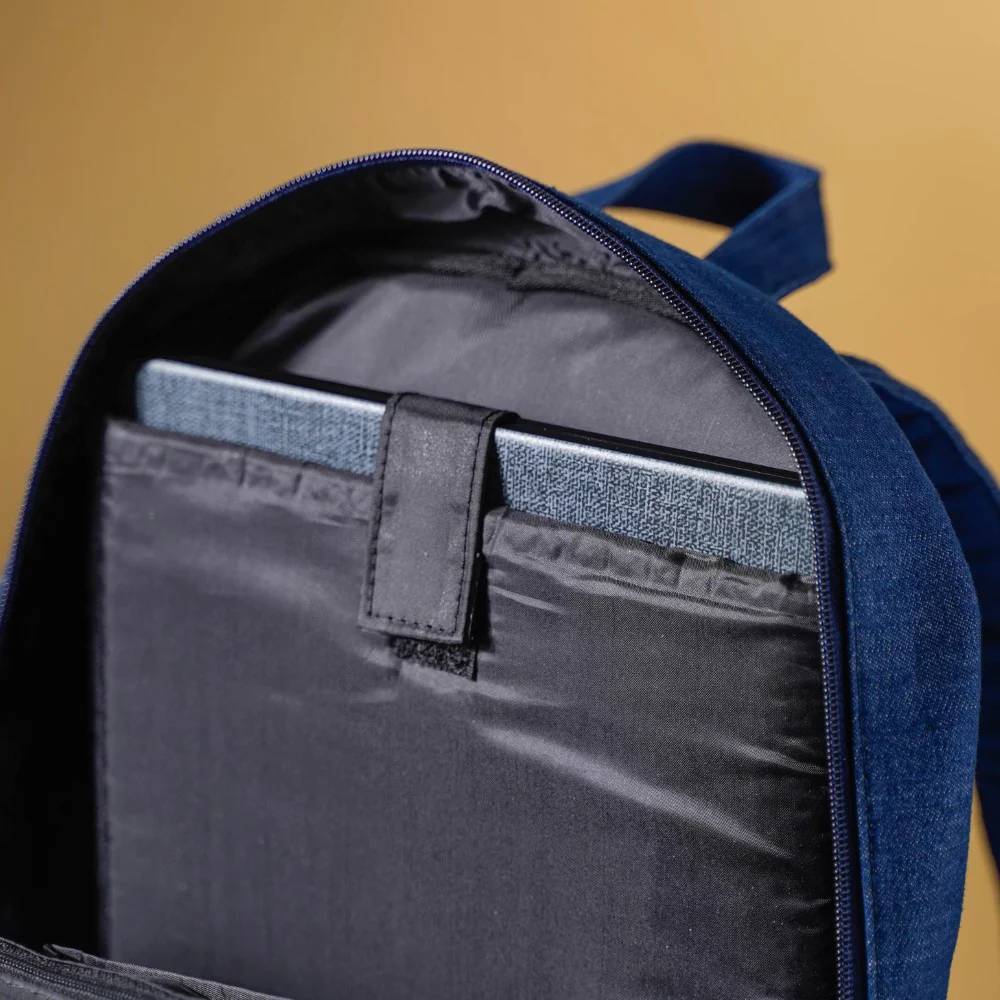 Denim Laptop Backpack Blue - Image 7