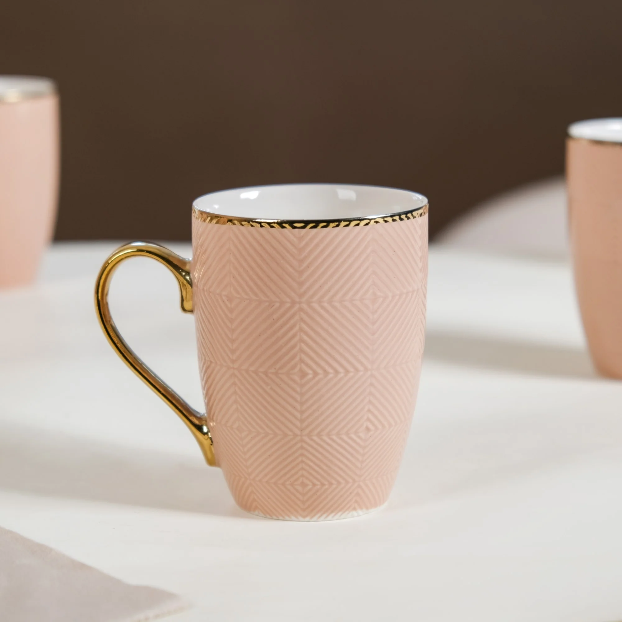 Design Mug For Coffee Set of 6 Beige 330ml - Image 8
