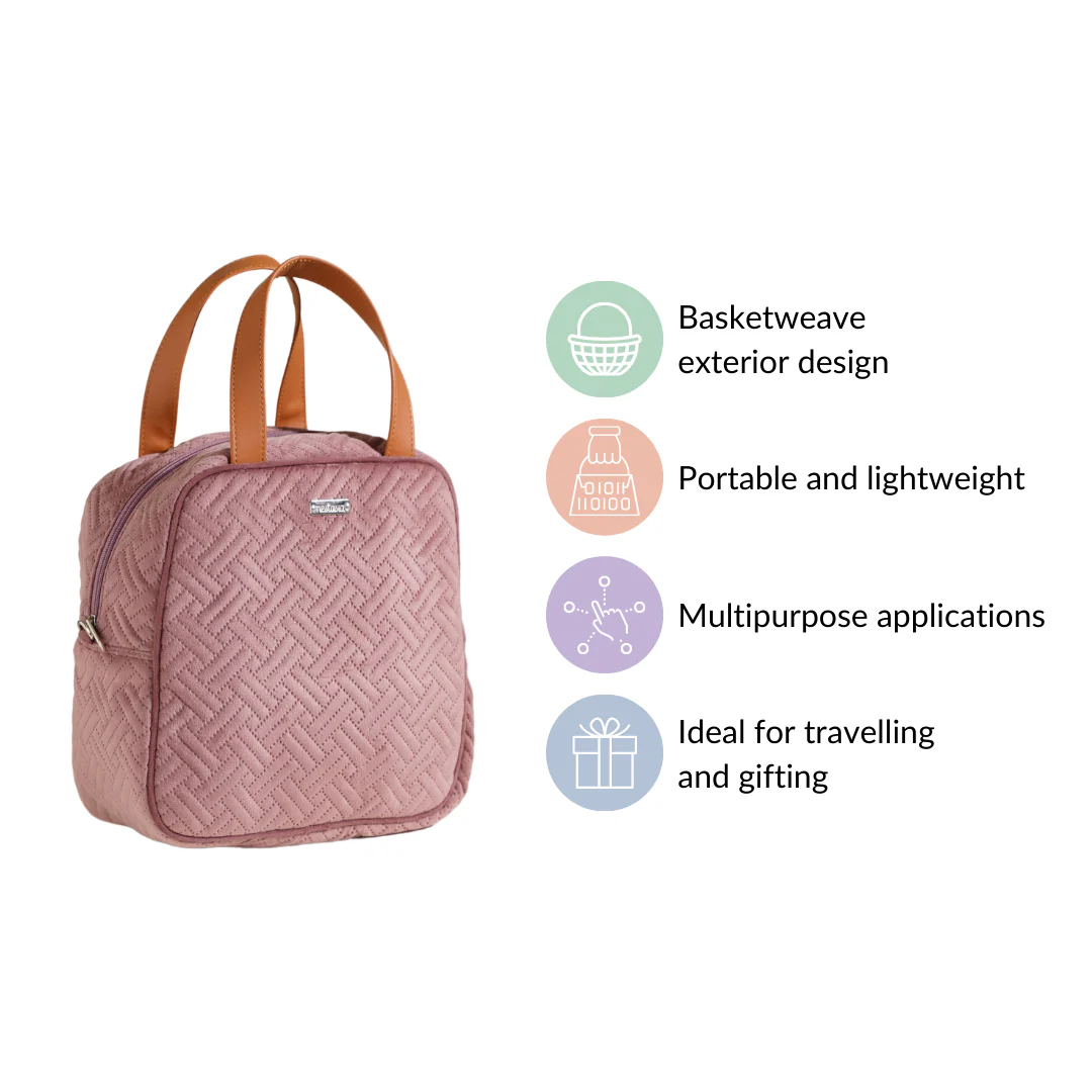 Designer Thermal Insulated Lunch Bag Pink - Image 6
