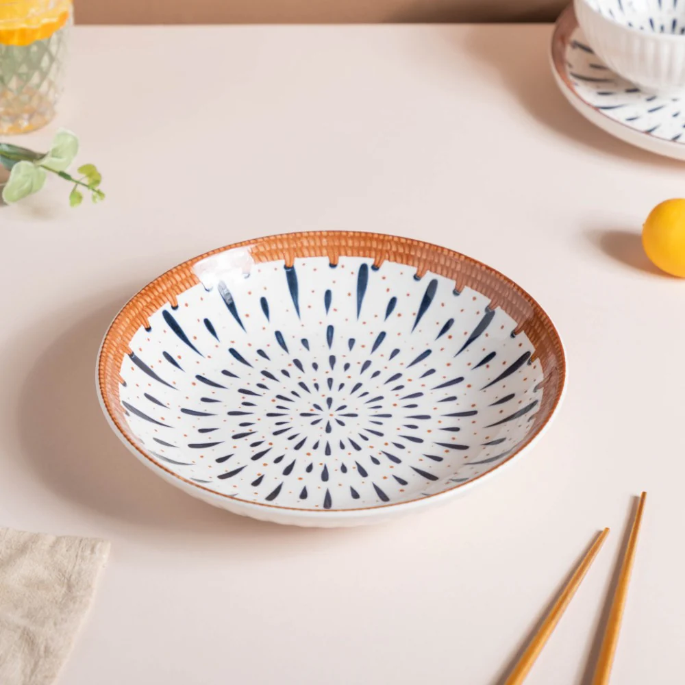 Dewdrop Ceramic Snack Dish 8 Inch - Image 5