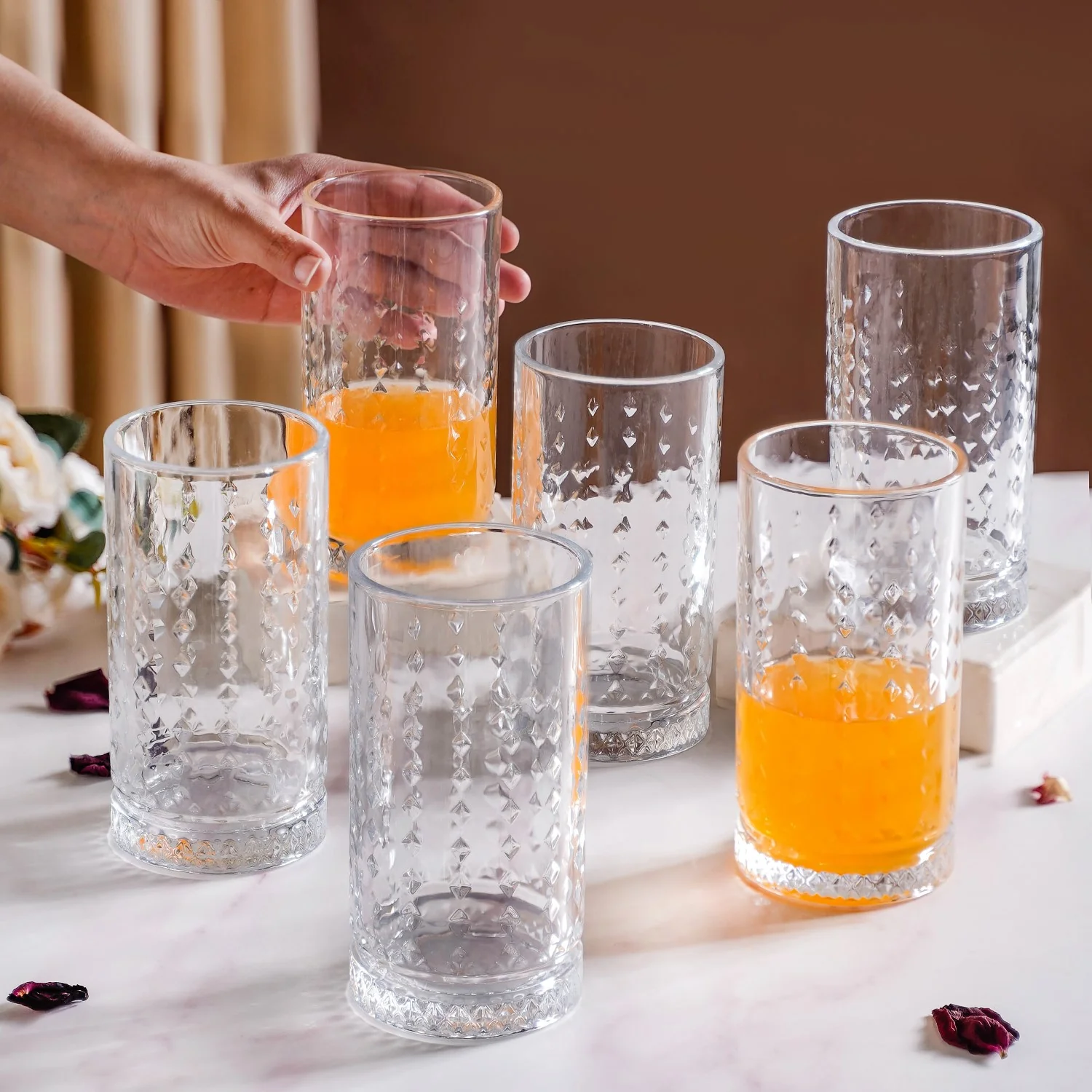 Diamond Design Highball Glass Set Of 6 466ml - Image 3