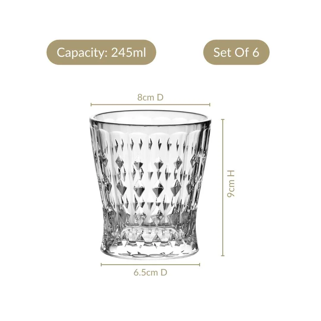Diamond Patterned Drinking Tumbler Set Of 6 245ml - Image 5