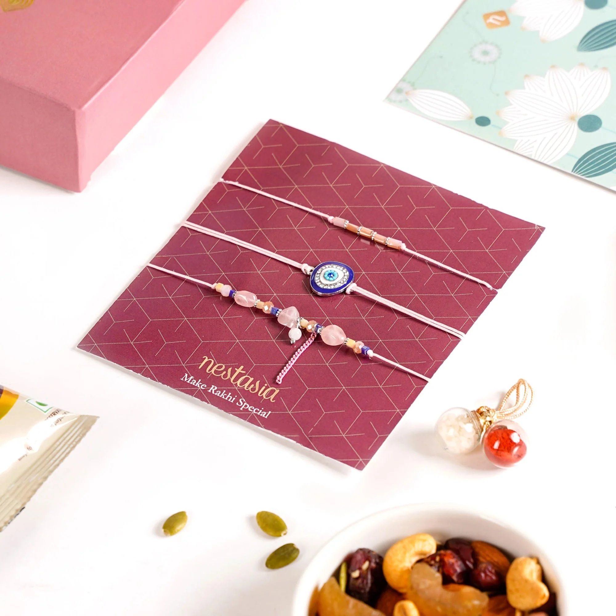 Divine Protection Rakhi Hamper Set Of 5 With Card And Gift Box - Image 5